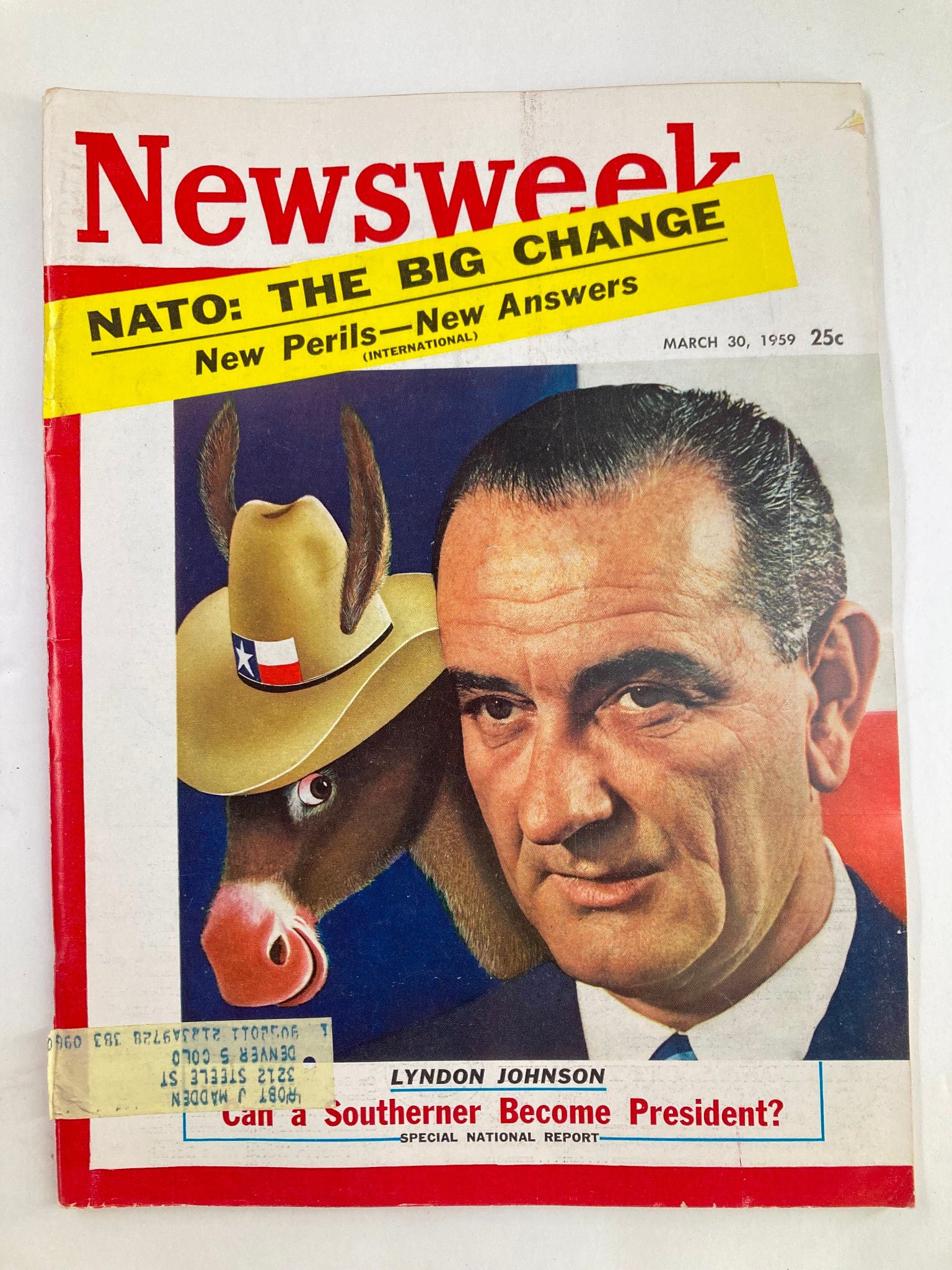 VTG Newsweek Magazine March 30 1959 Lyndon B. Johnson & NATO The Big Change