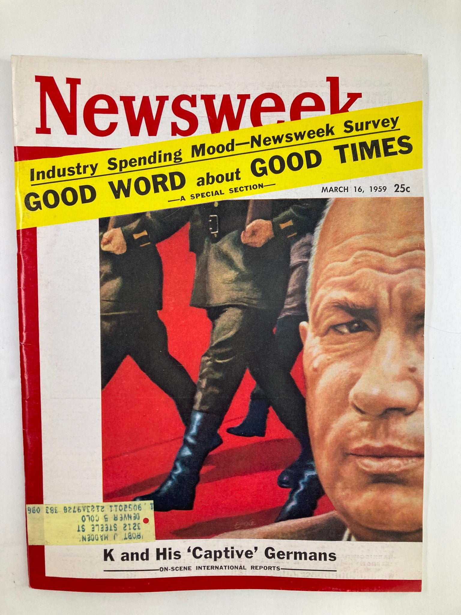 VTG Newsweek Magazine March 16 1959 K and His 'Captive' Germans