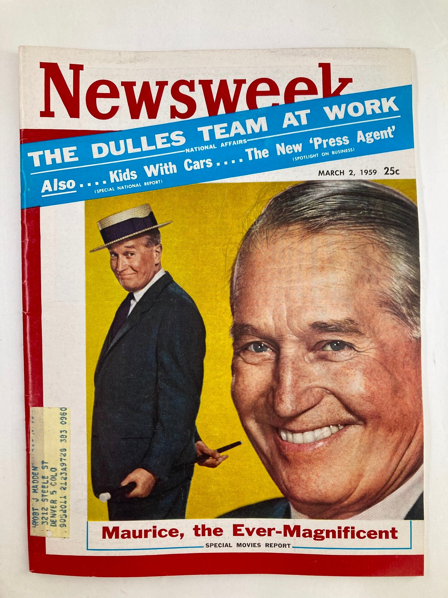 VTG Newsweek Magazine March 2 1959 Maurice, The Ever-Magnificent