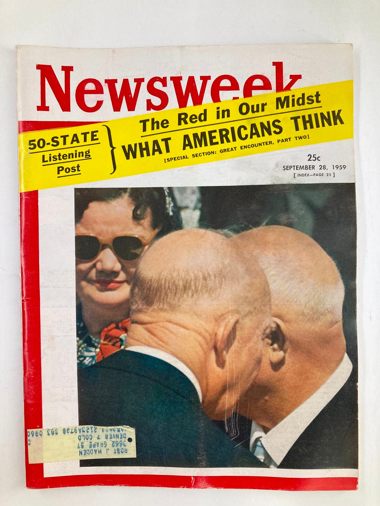 VTG Newsweek Magazine September 28 1959 The Red in Our Midst American Thinks