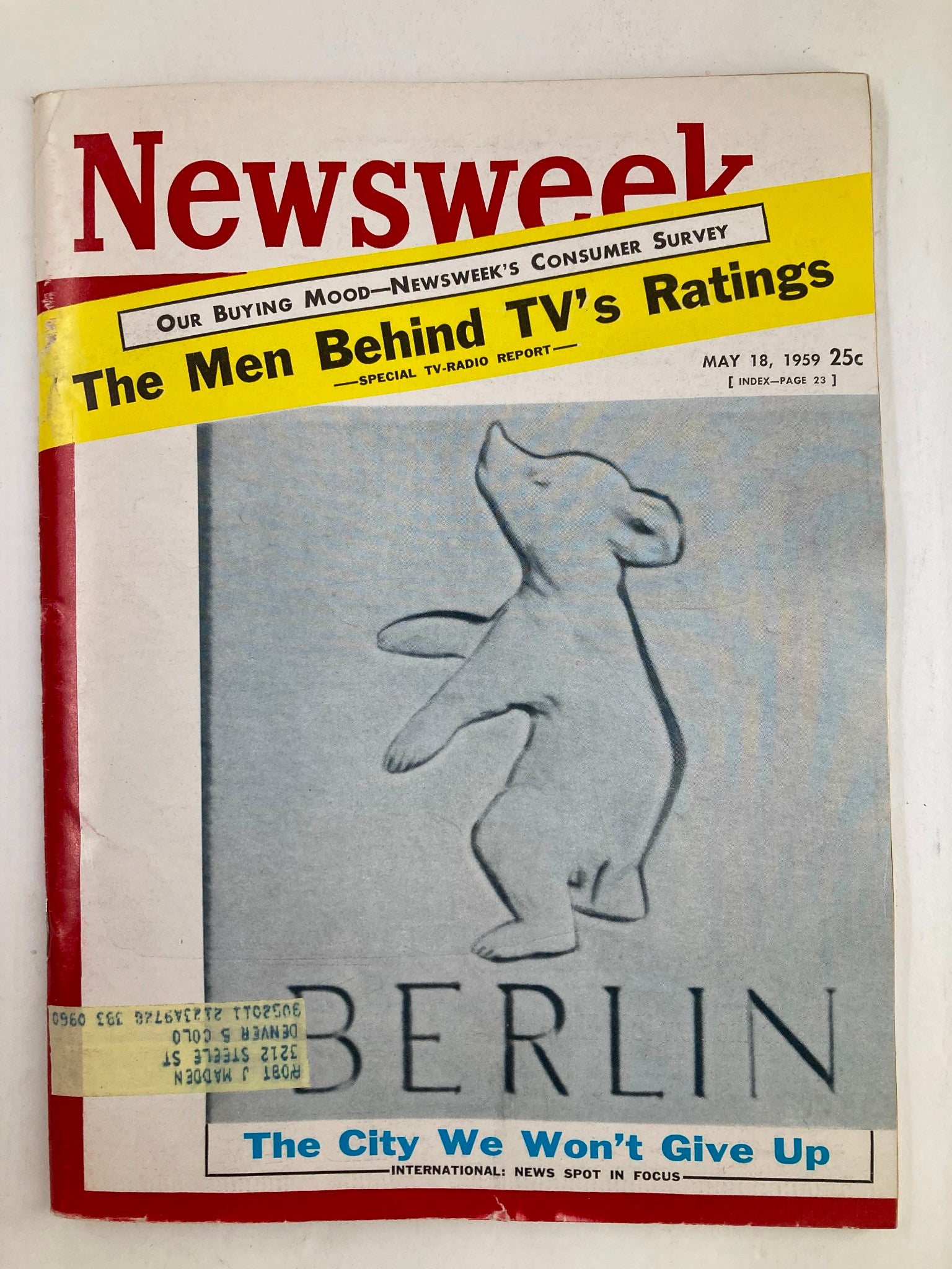 VTG Newsweek Magazine May 18 1959 Berlin The City We Won't Give Up