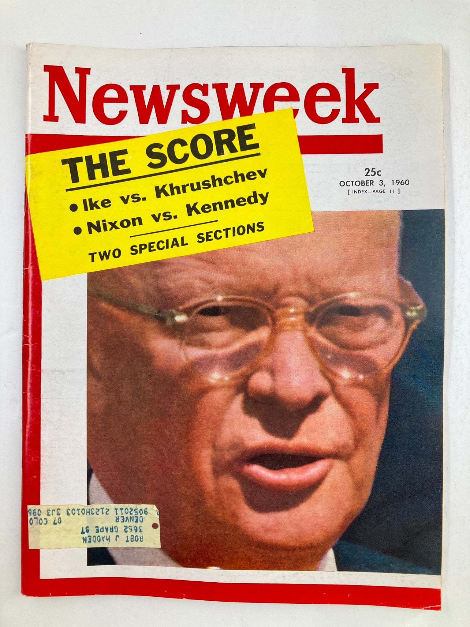 VTG Newsweek Magazine October 3 1960 Dwight Eisenhower vs Nikita Khrushchev