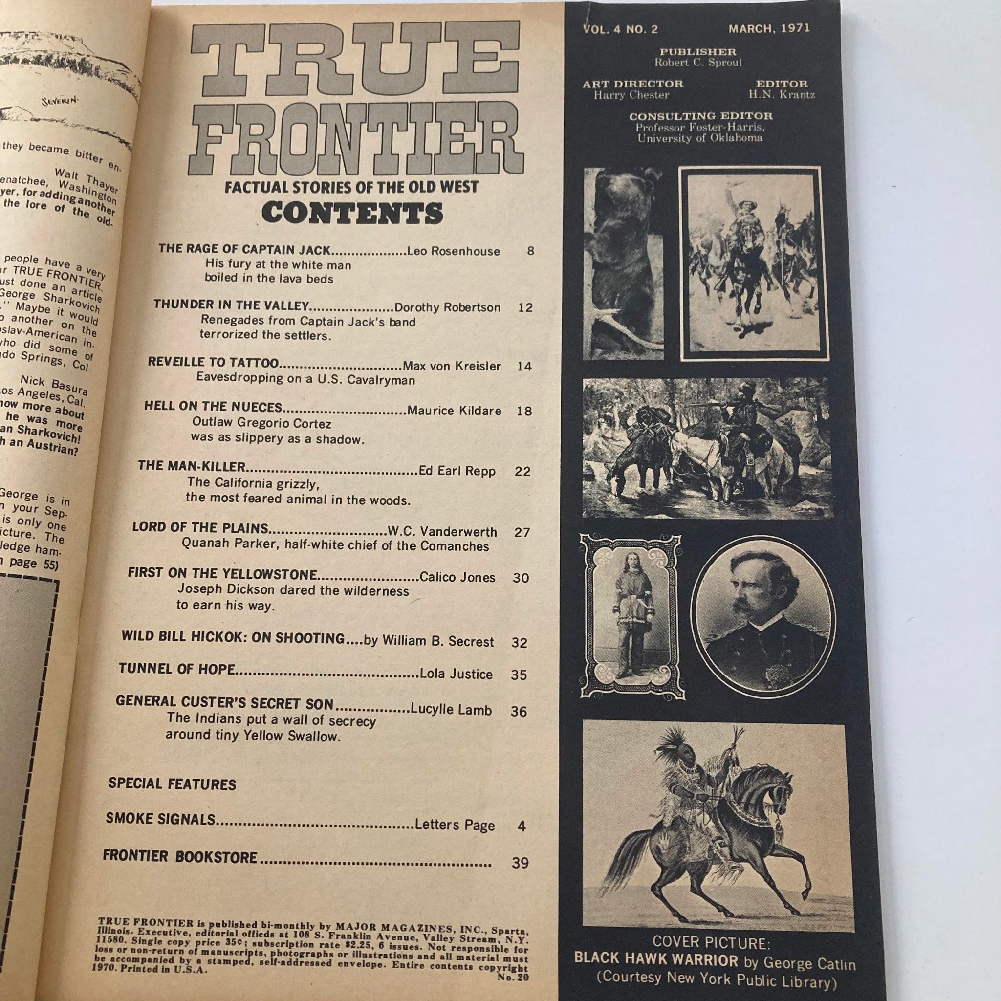 VTG True Frontier Magazine March 1971 Vol 4 No. 2 Lord of the Plains No Label