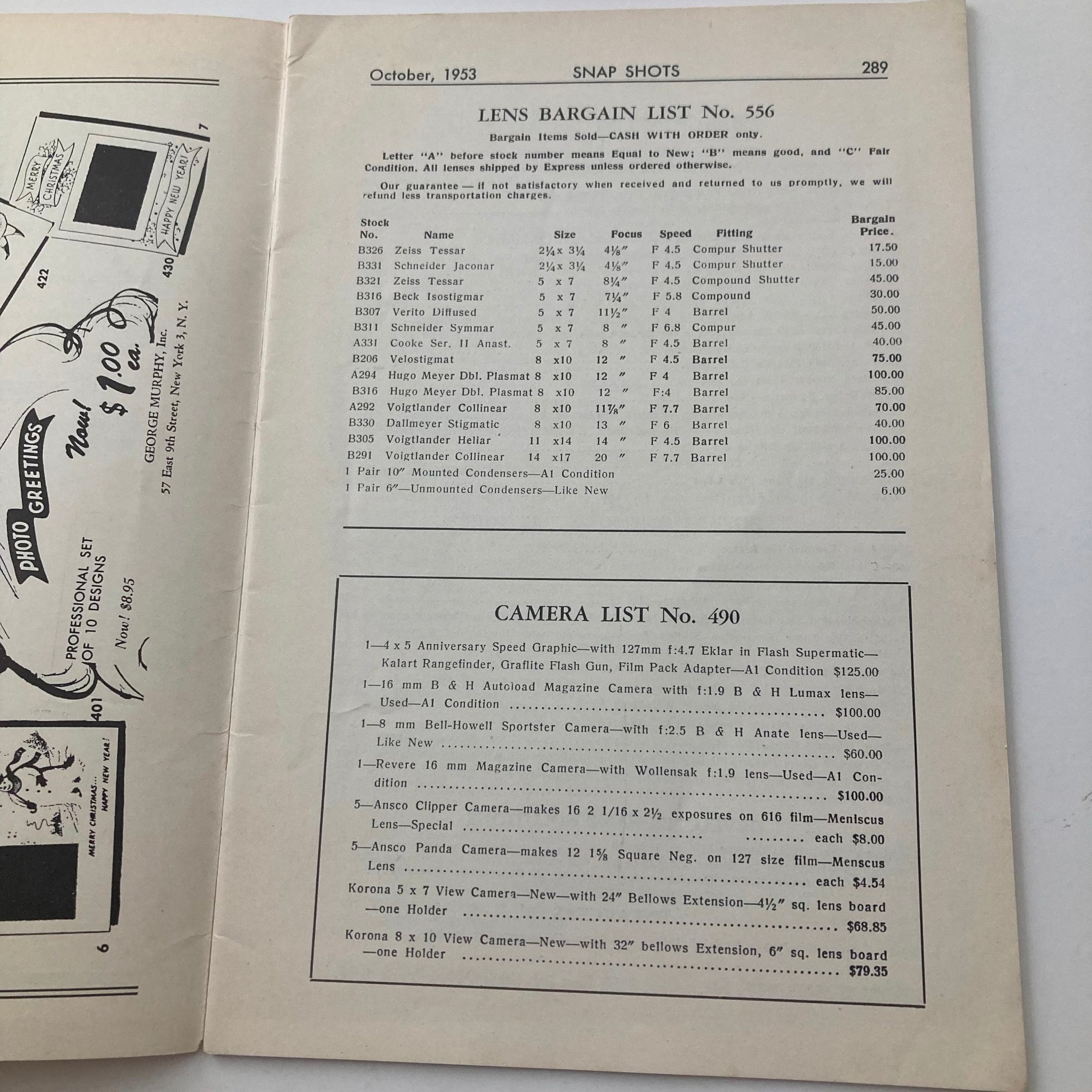 VTG Snap Shots Magazine October 1953 Vol 65 No. 10 Ansco Clipper Camera No Label