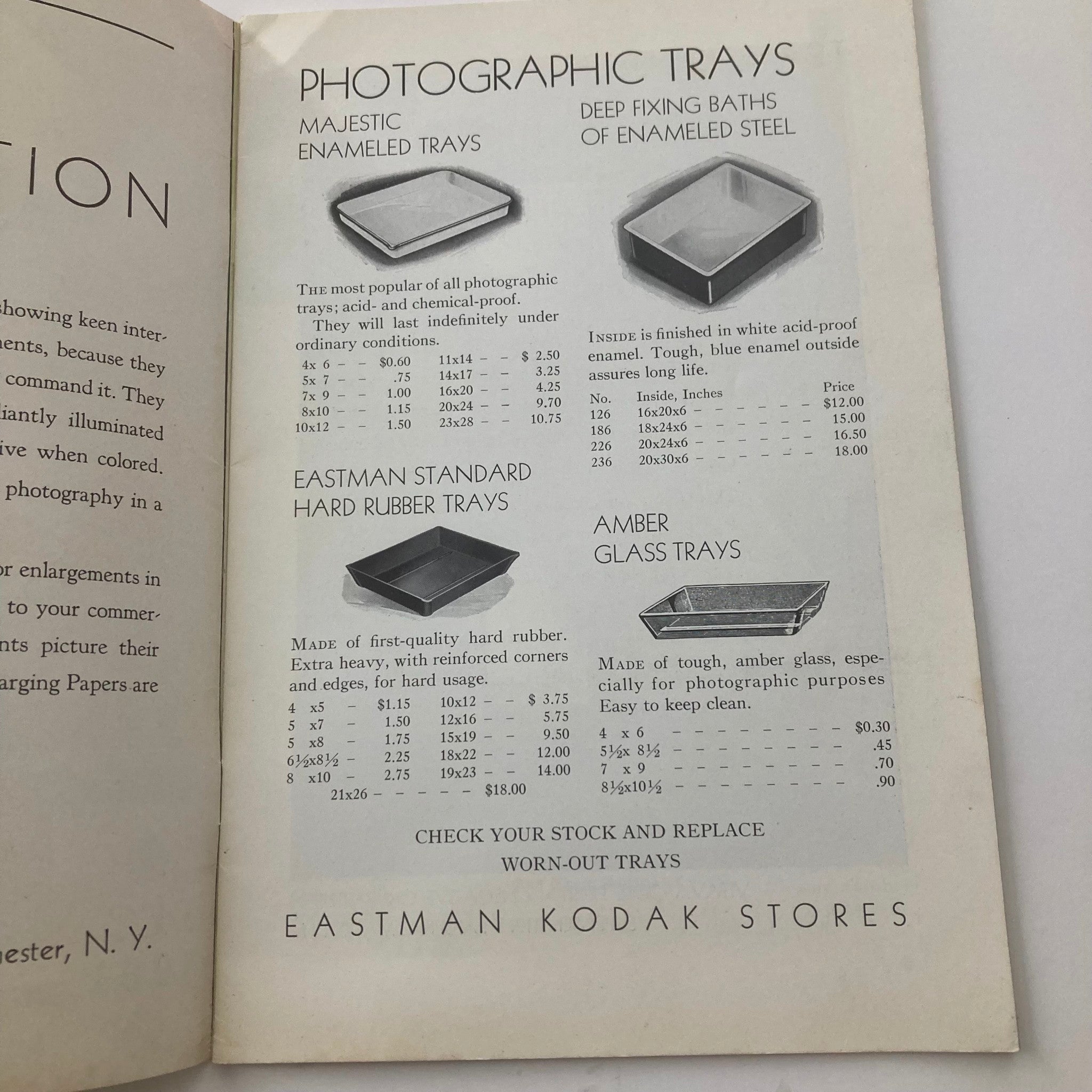 VTG Photographic Review Magazine December 1931 Photographic Trays No Label