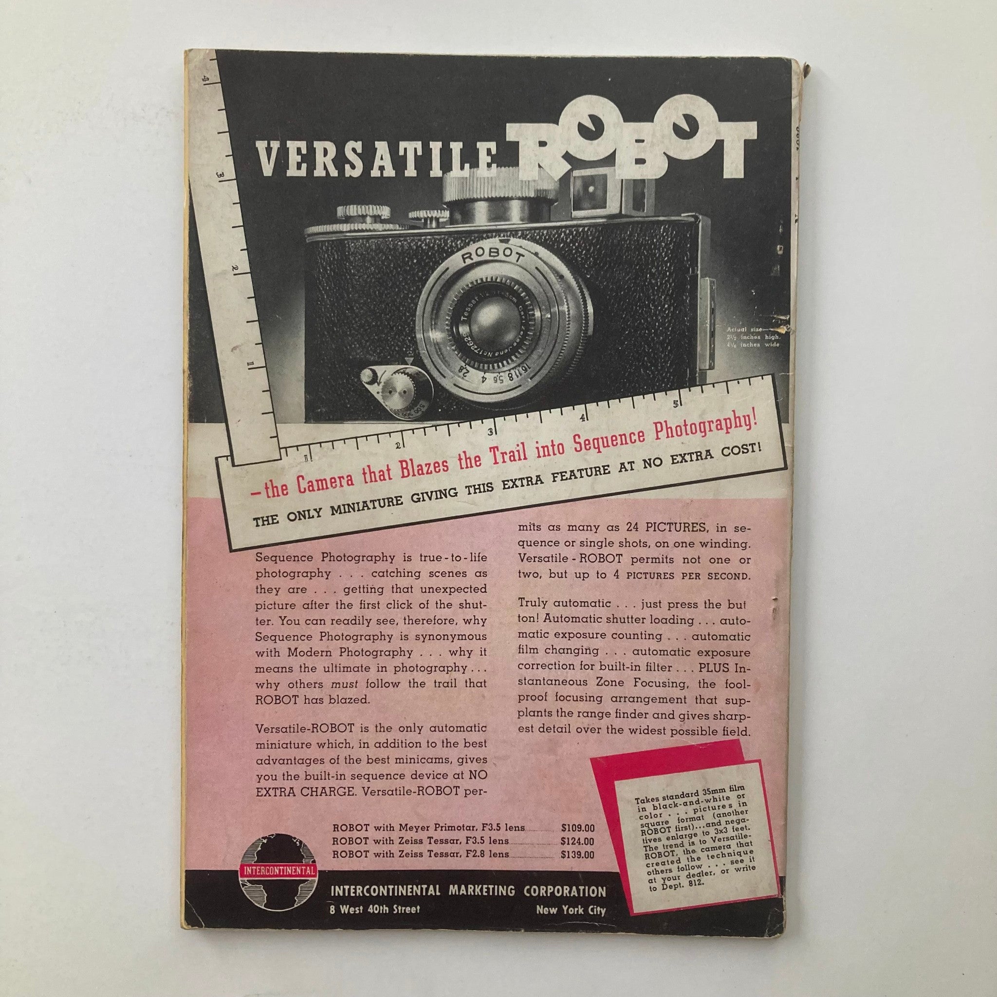 VTG Minitaure Camera Magazine November 1938 Vol 2 No. 3 Carboro No Label