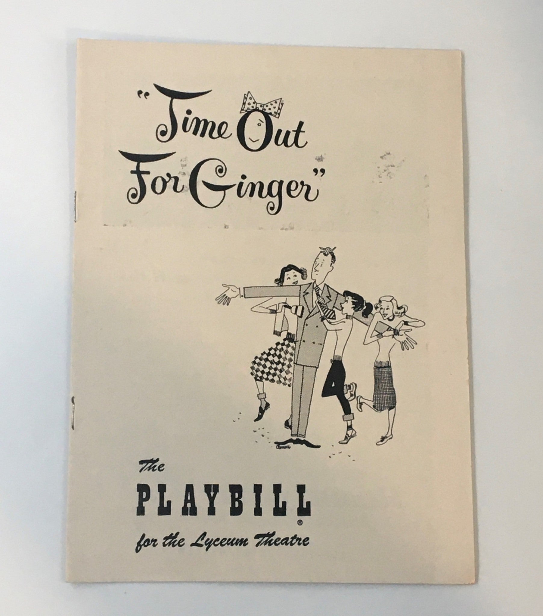 1953 Playbill Lyceum Theatre Time Out For Ginger by Shepard Traube