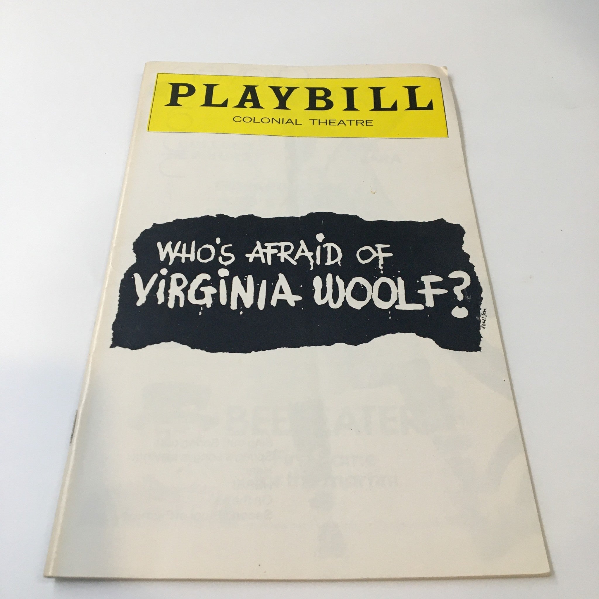 1976 Playbill The Colonial Theatre Edward Albee's Who's Afraid of Virginia Woolf