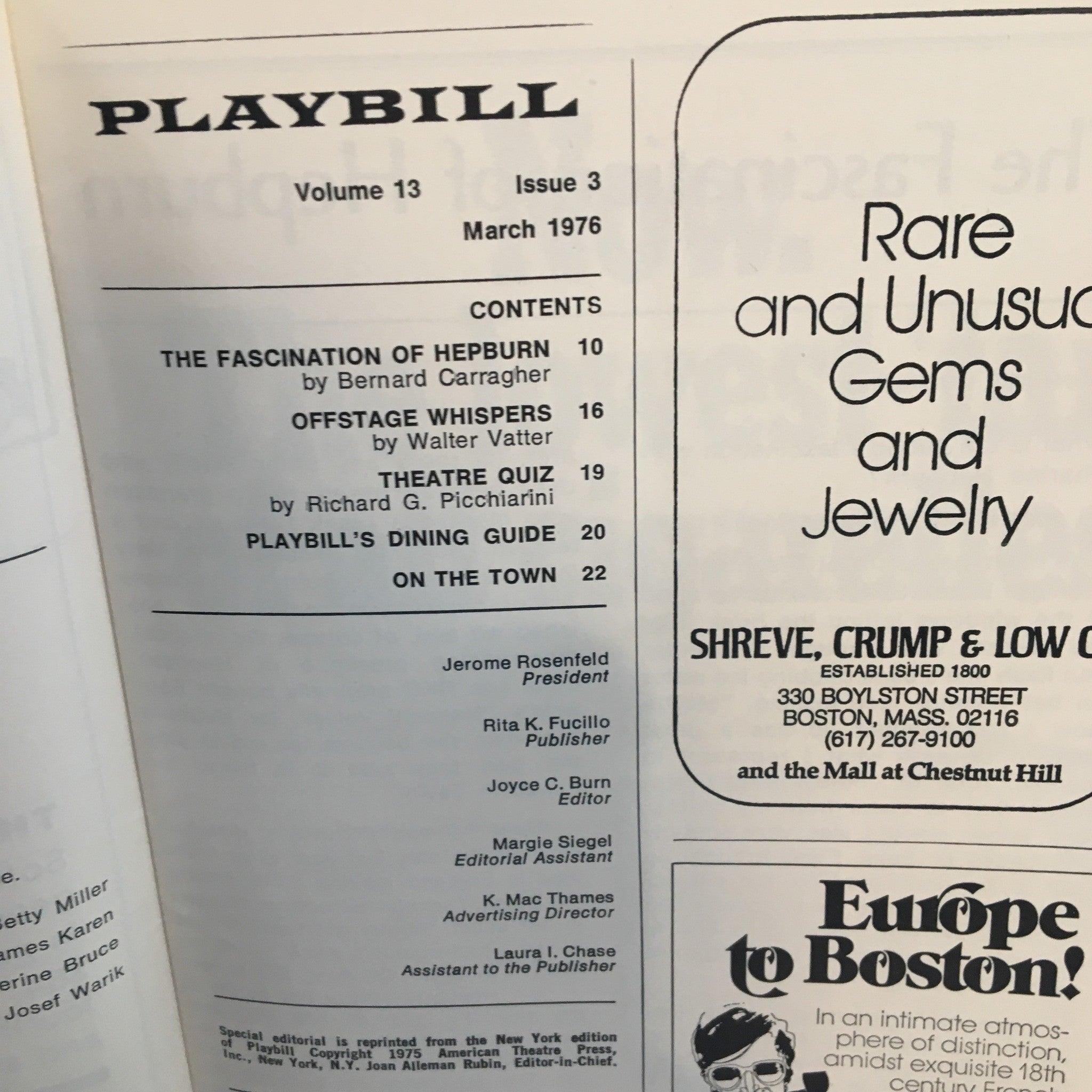 1976 Playbill The Colonial Theatre Edward Albee's Who's Afraid of Virginia Woolf