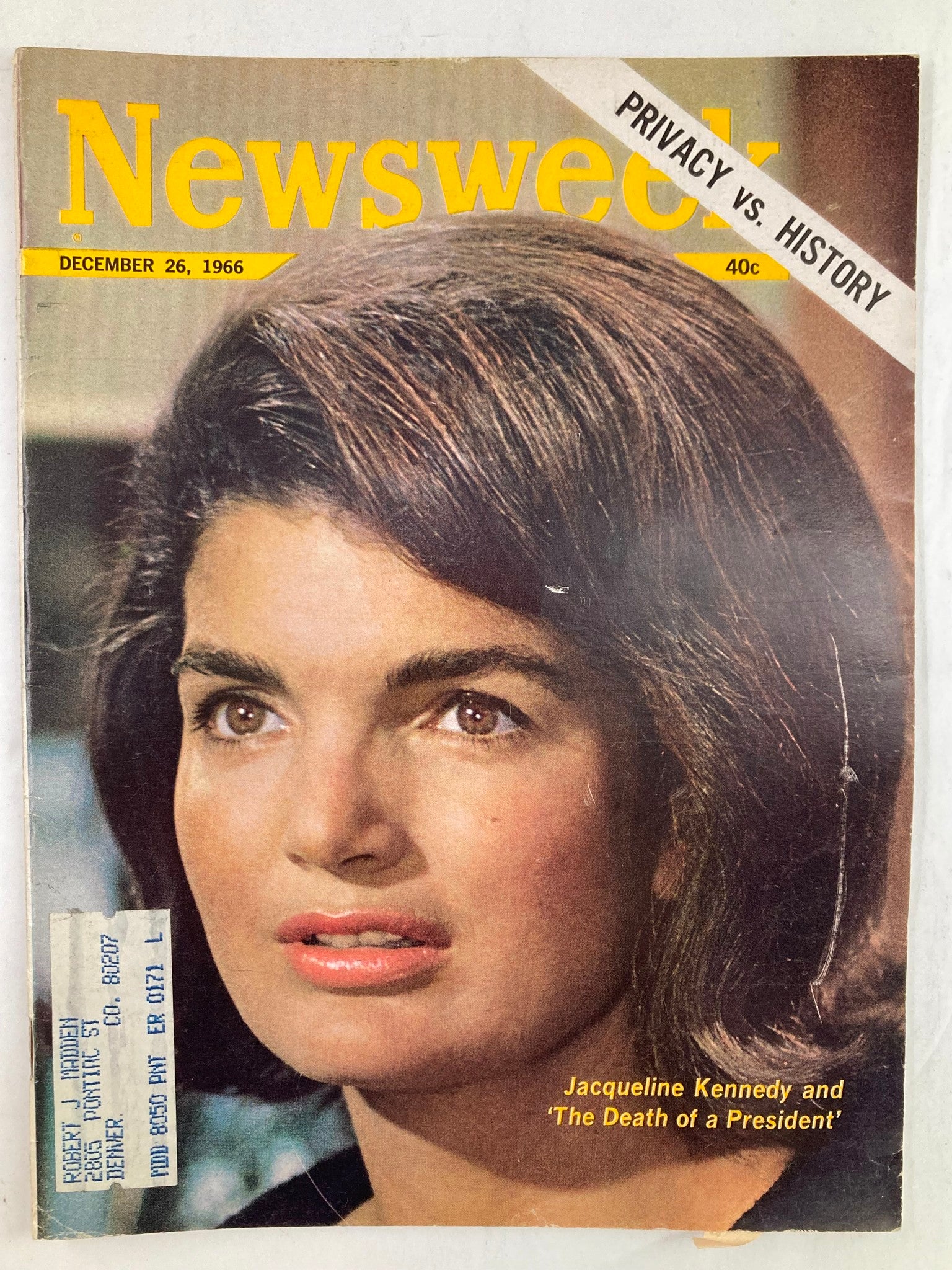 VTG Newsweek Magazine December 26 1966 Jacqueline Kennedy Death of a President