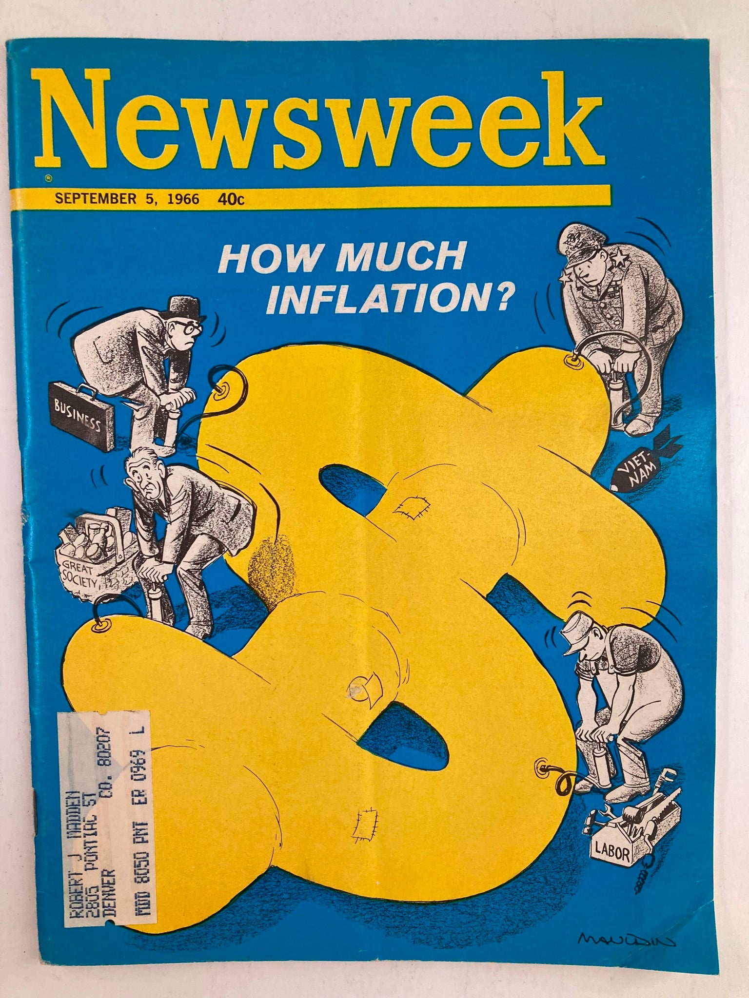 VTG Newsweek Magazine September 5 1966 Business, How Much Inflation?