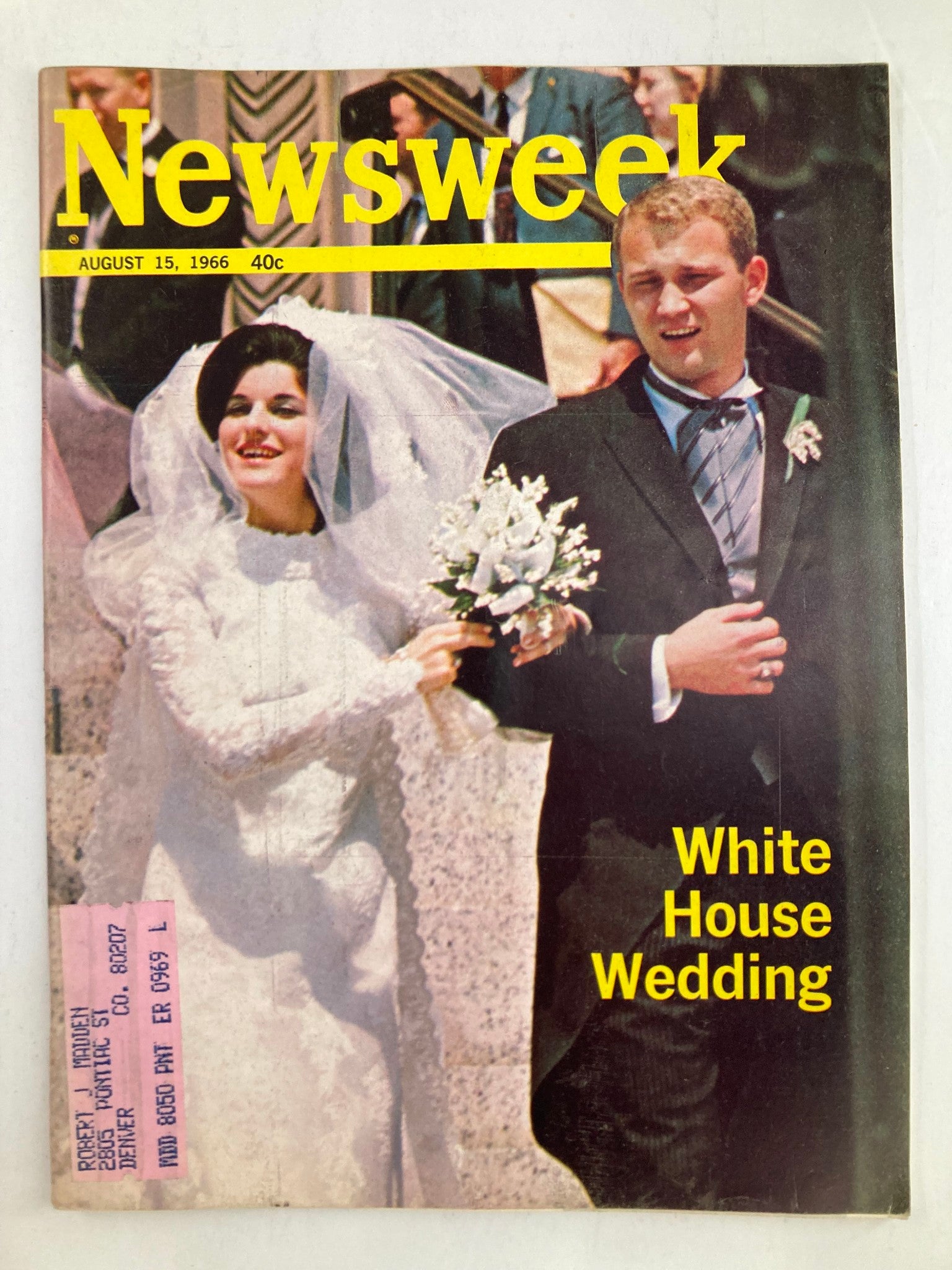 VTG Newsweek Magazine August 15 1966 The White House Wedding