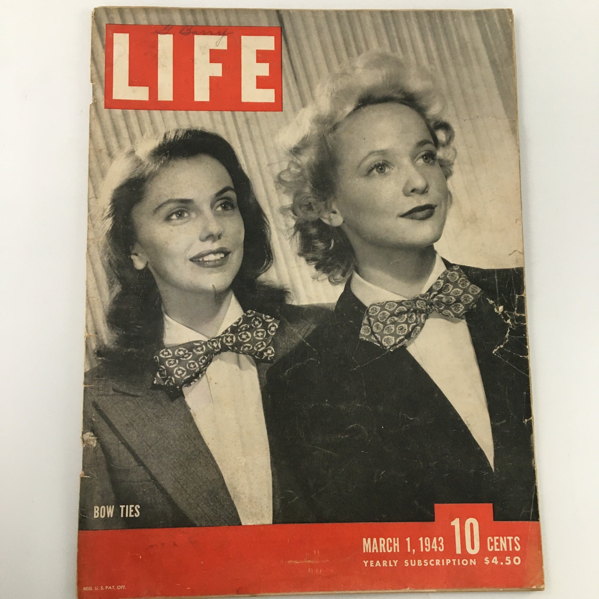 VTG Life Magazine March 1 1943 Bow Ties Feature Newsstand