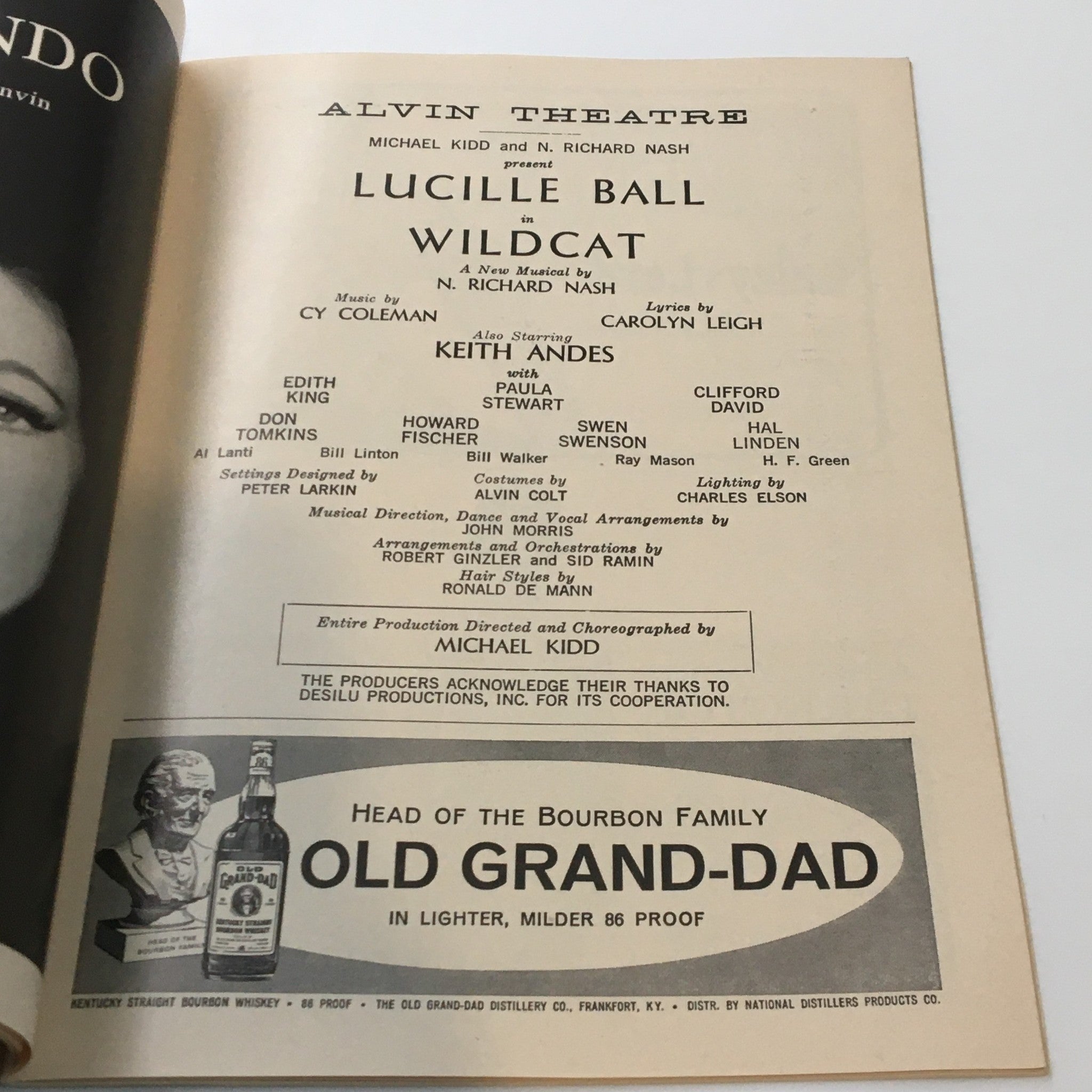 1961 Playbill Alvin Theatre Lucille Ball in Wildcat by Michael Kidd