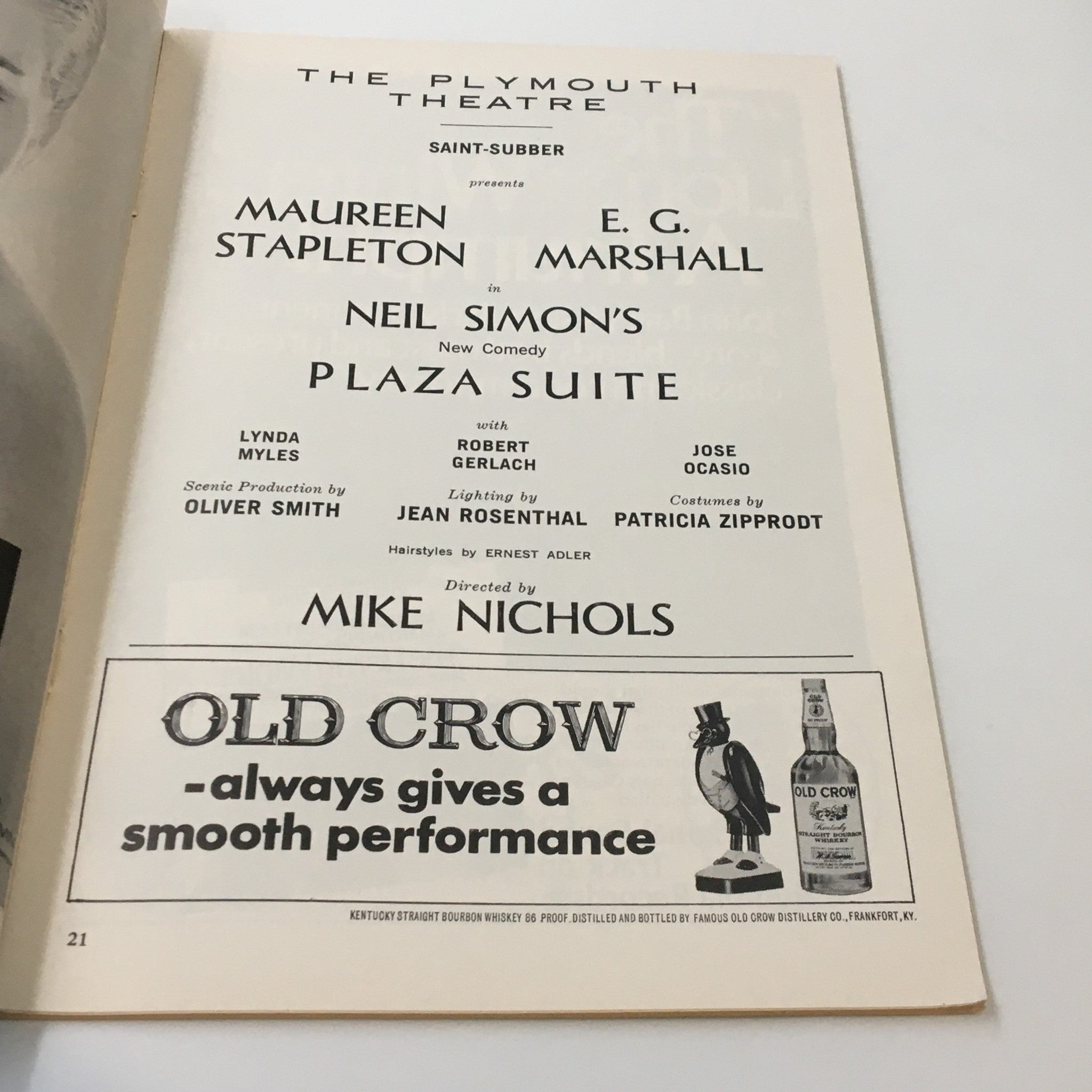 1969 Playbill The Plymouth Theatre Maureen Stapleton in Plaza Suite MIke Nichols