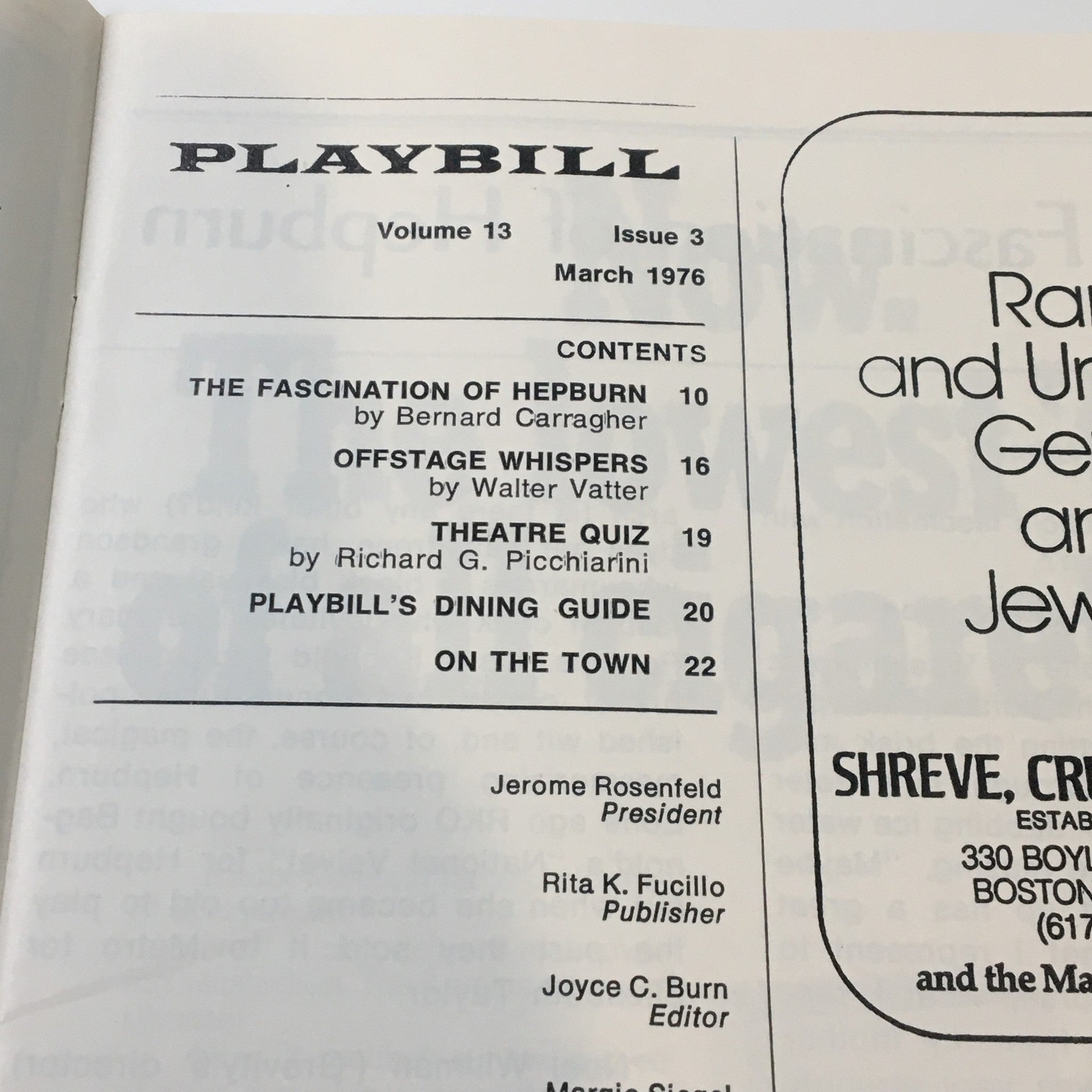 1976 Playbill The Colonial Theatre Edward Albee's Who's Afraid of Virginia Wolf