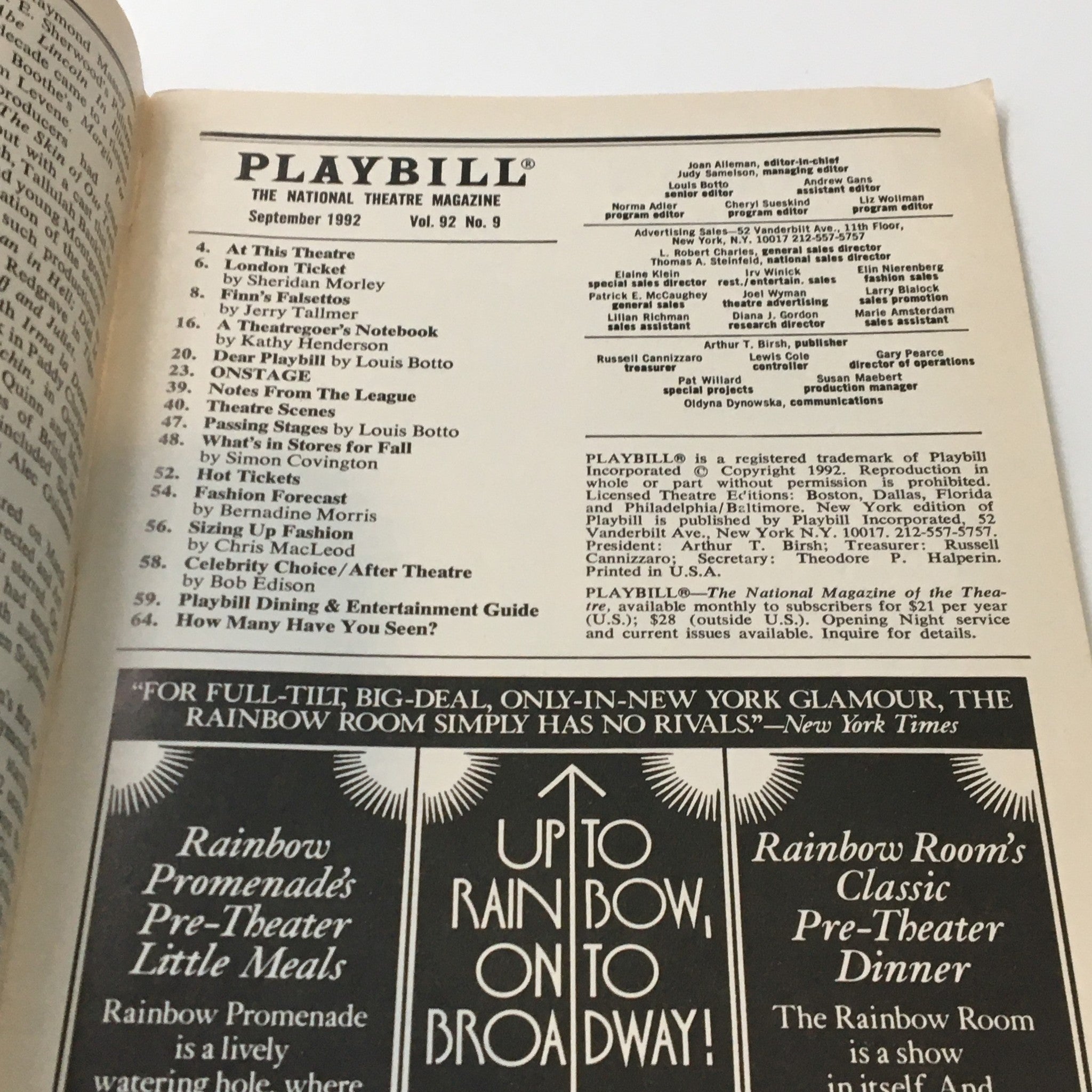 1992 Playbill Plymouth Theatre Brian Friel's Dancing at Lughnasa Patrick Mason