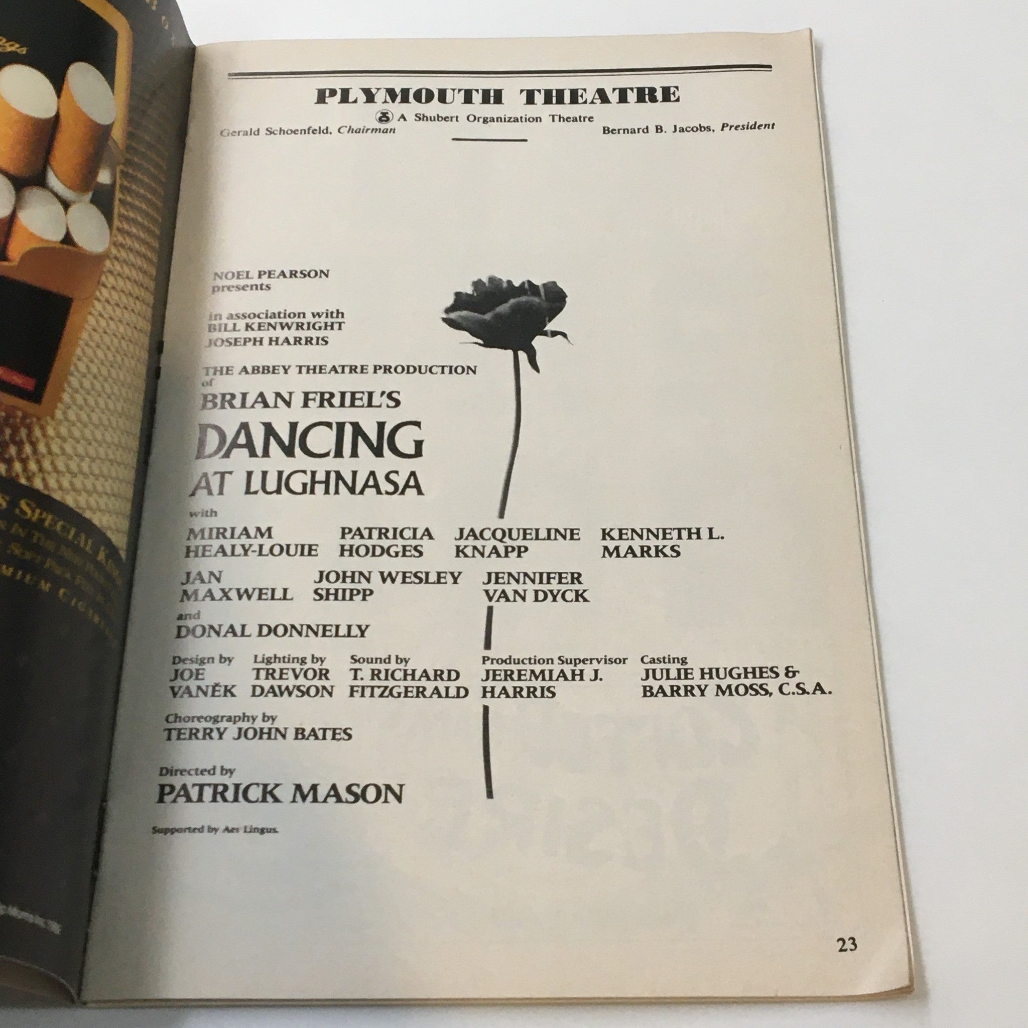 1992 Playbill Plymouth Theatre Brian Friel's Dancing at Lughnasa Patrick Mason