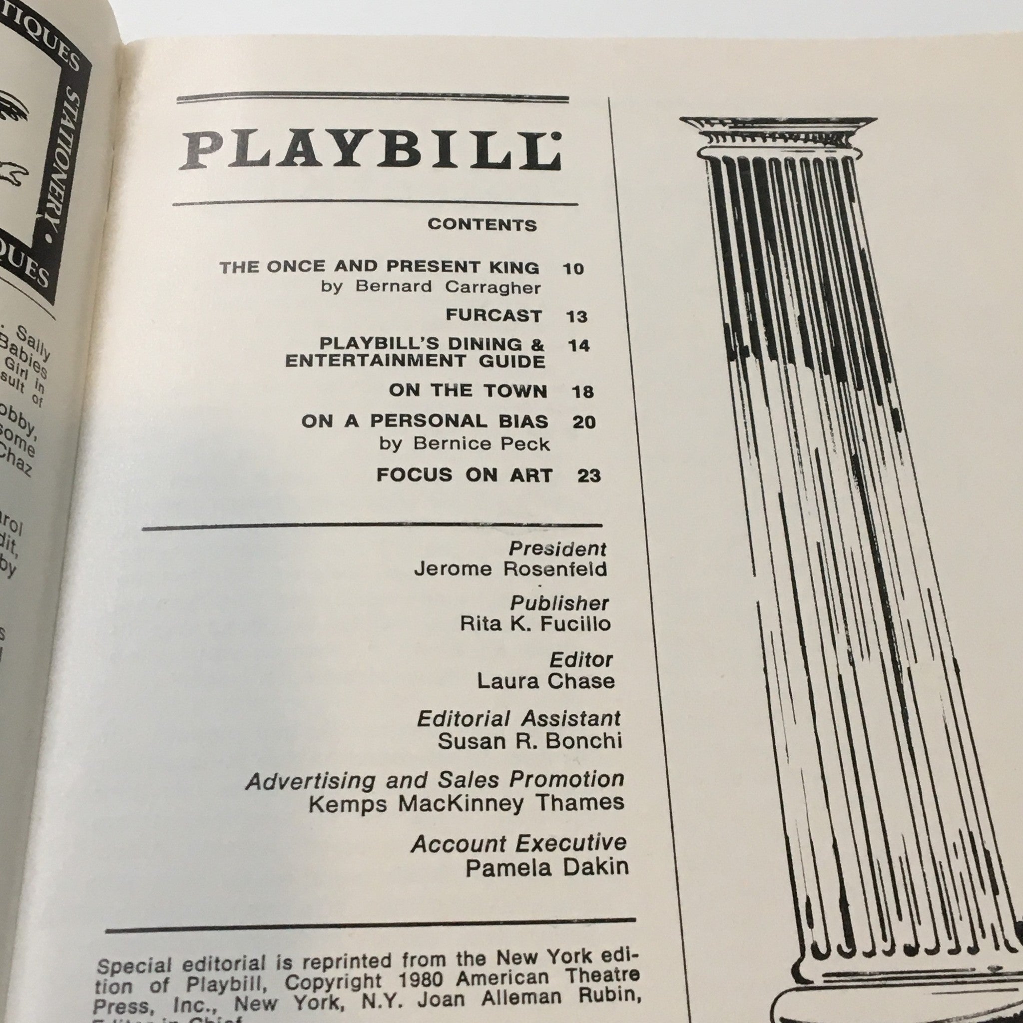 1980 Playbill Colonial Theater Carol Channing in Sugar Babies by Ernest Flatt