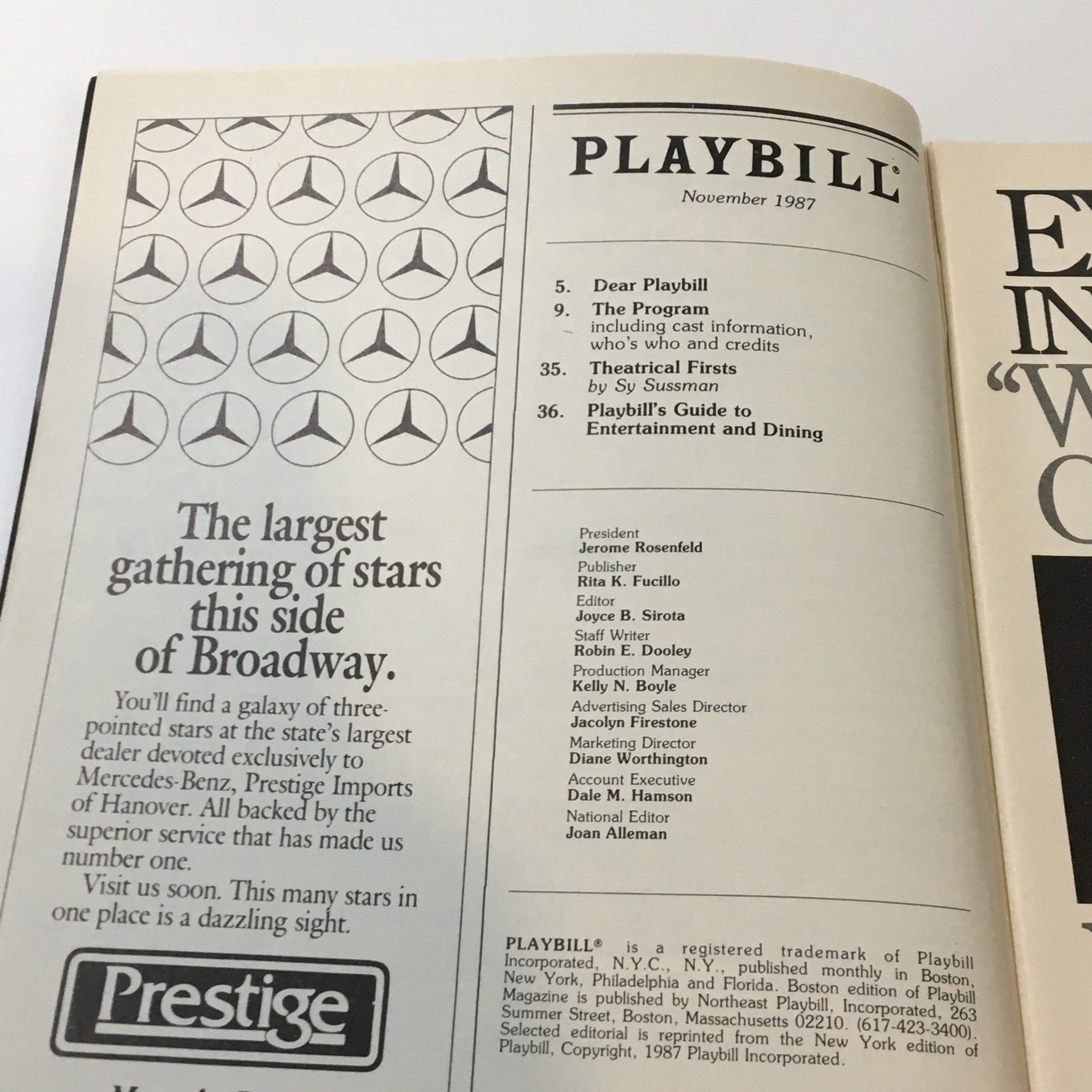 1987 Playbill Colonial Theater Big River The Adventures of Huckleberry Finn