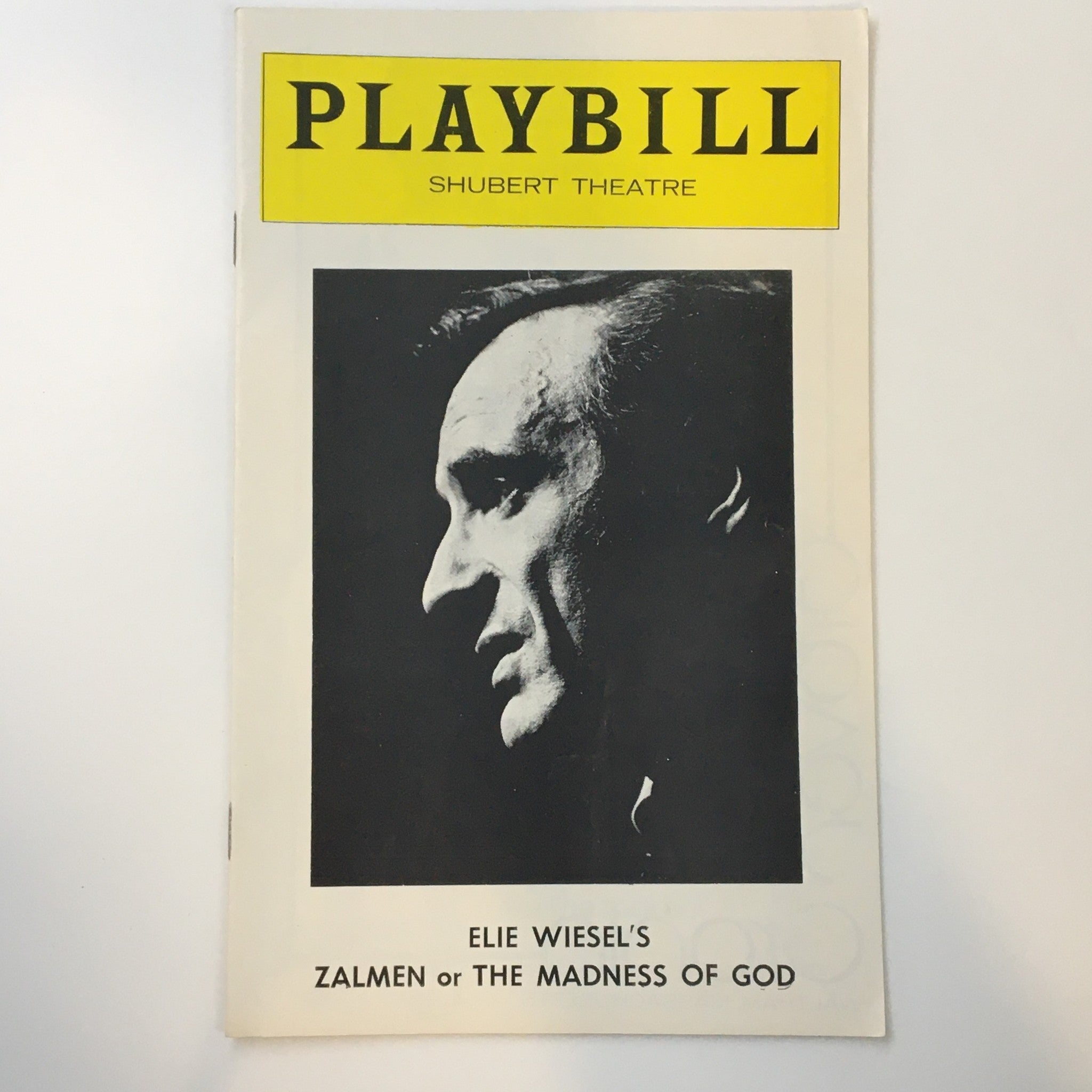 1976 Playbill Shubert Theatre Elie Wiesel's Zalmen or The Madness of God