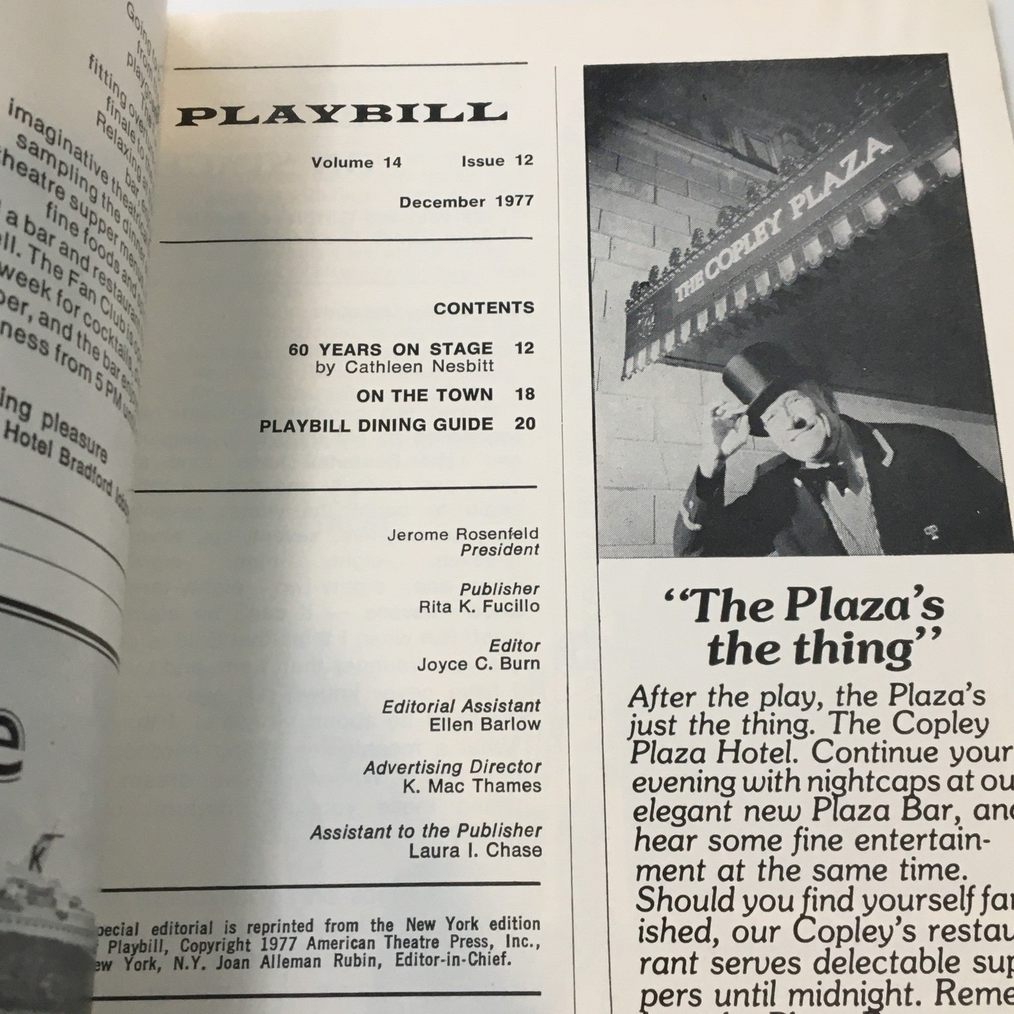 1977 Playbill Shubert Theatre A Chorus Line by Joseph Papp