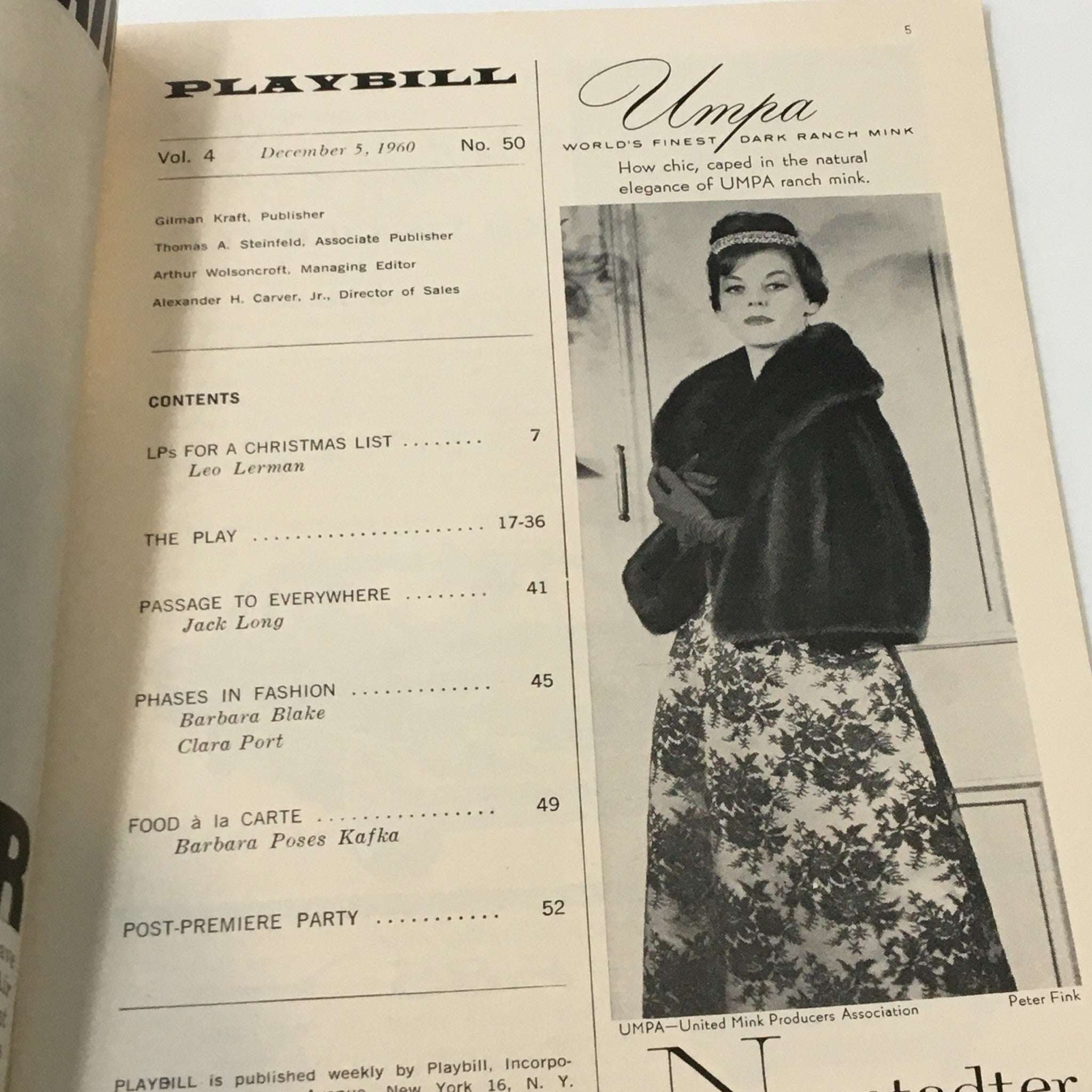 1960 Playbill Mark Helliner Theatre Pamela Charles in My Fair Lady by Charles J.