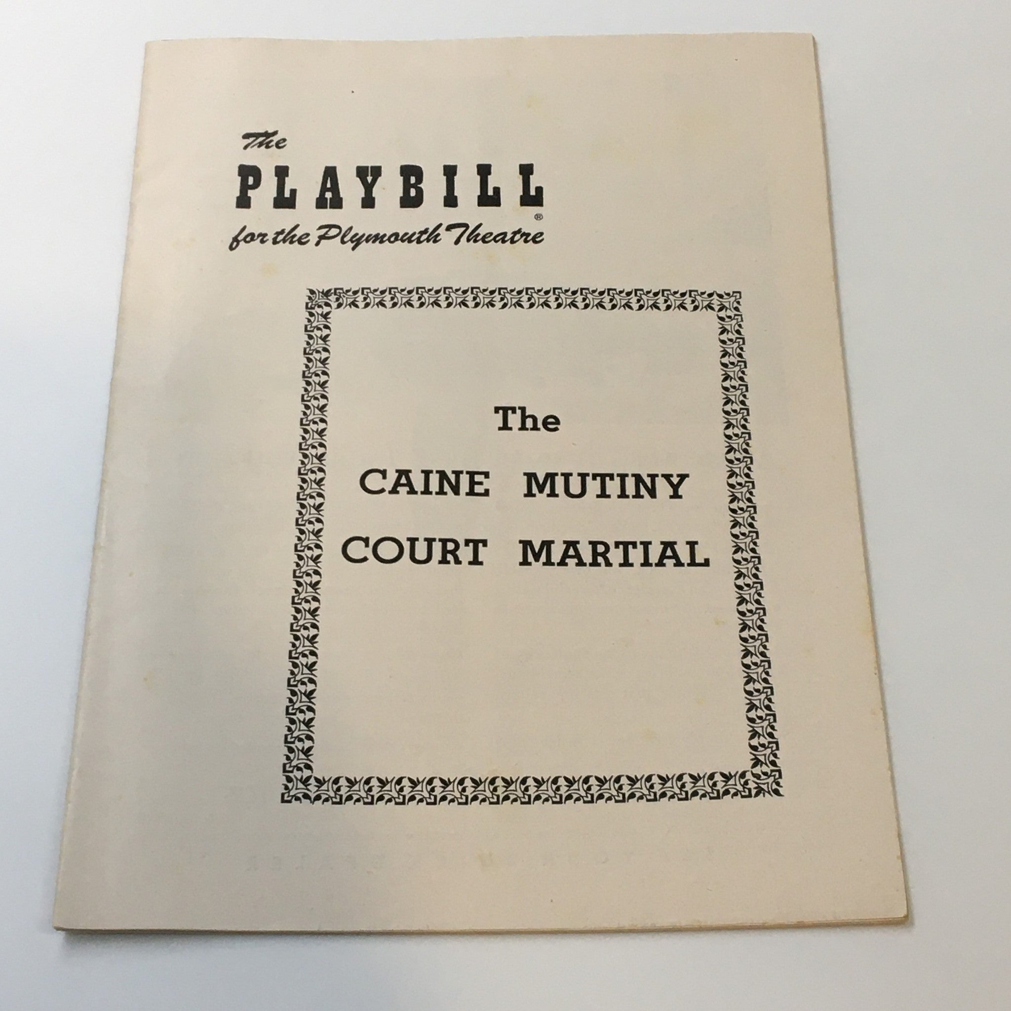 1954 Playbill The Plymouth Theatre Herman Wouk's The Caine Mutiny Court Martial