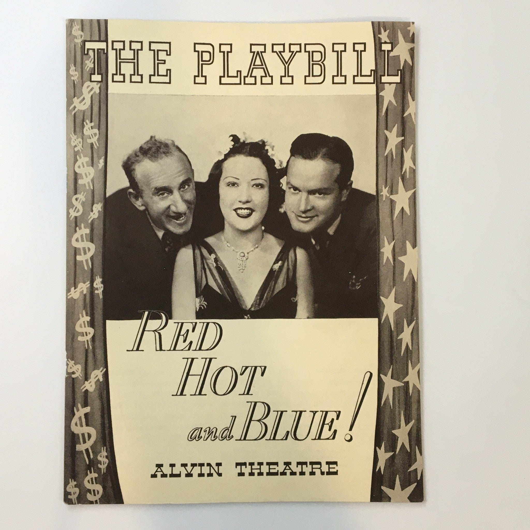 1937 Playbill Alvin Theatre Jimmy Durante Bob Hope in Red Hot and Blue