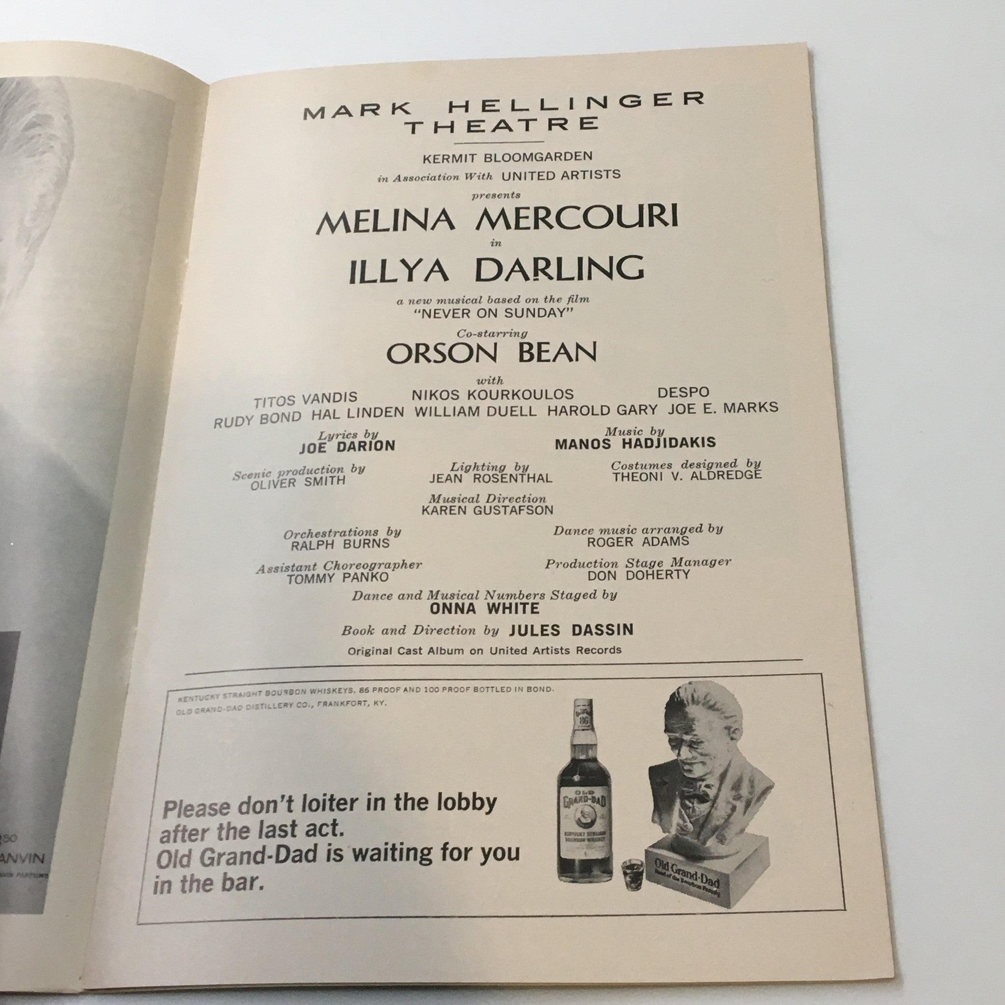 1967 Playbill Mark Hellinger Theatre Melina Mercouri in Illya Darling