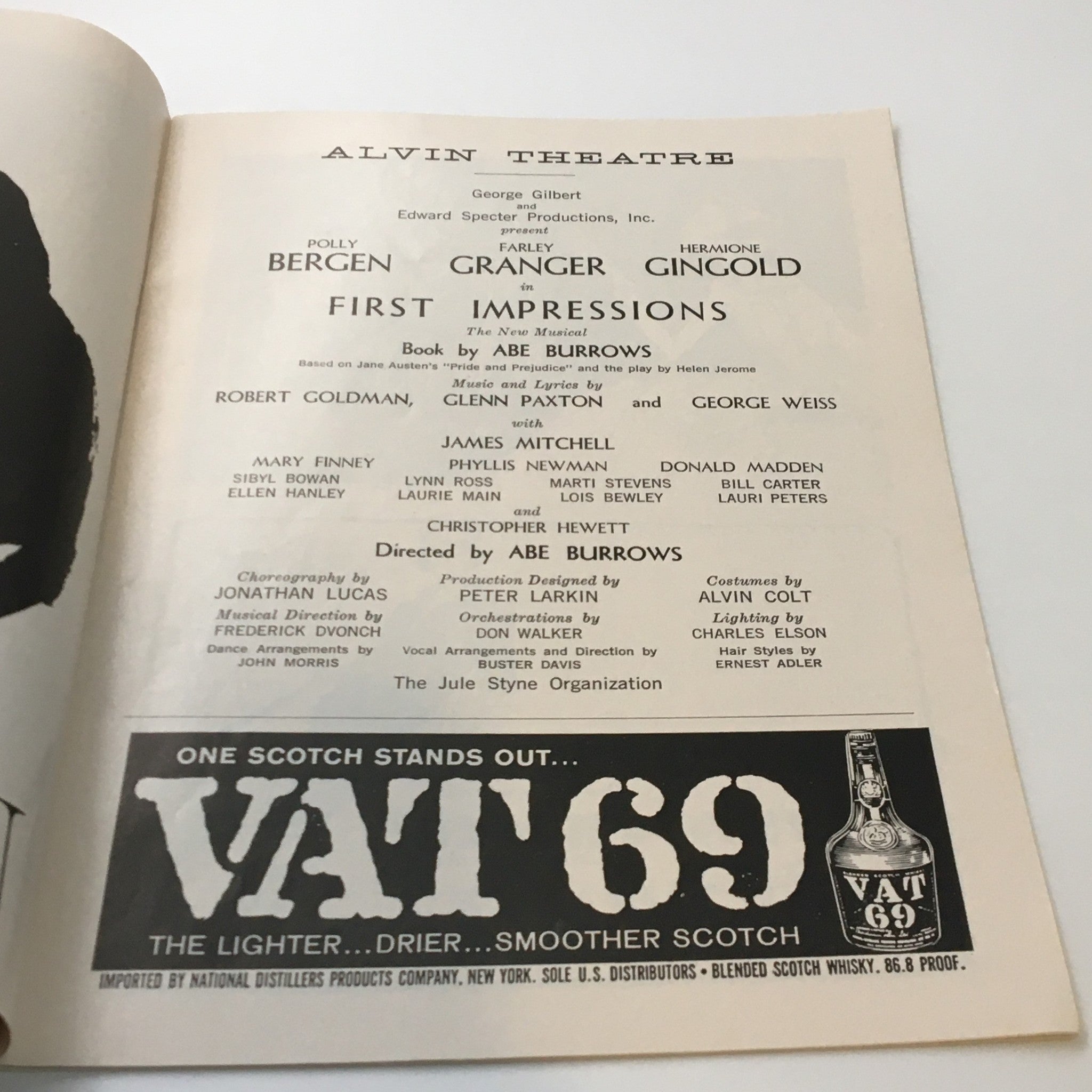 1959 Playbill Alvin Theatre Polly Bergen in First Impressions by Abe Burrows