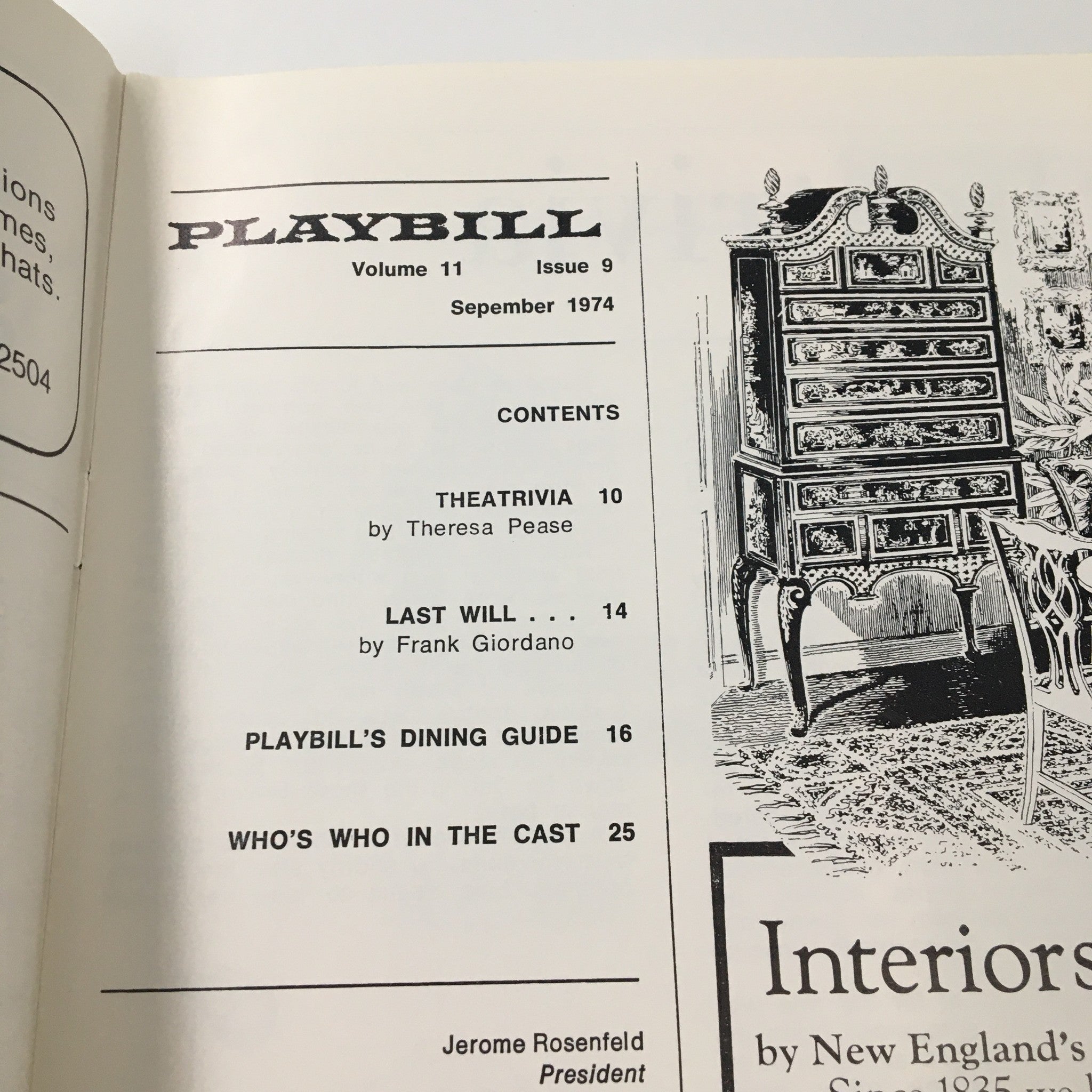 1974 Playbill Wilbur Theatre Donna Curtis in Lady Audley's Secret