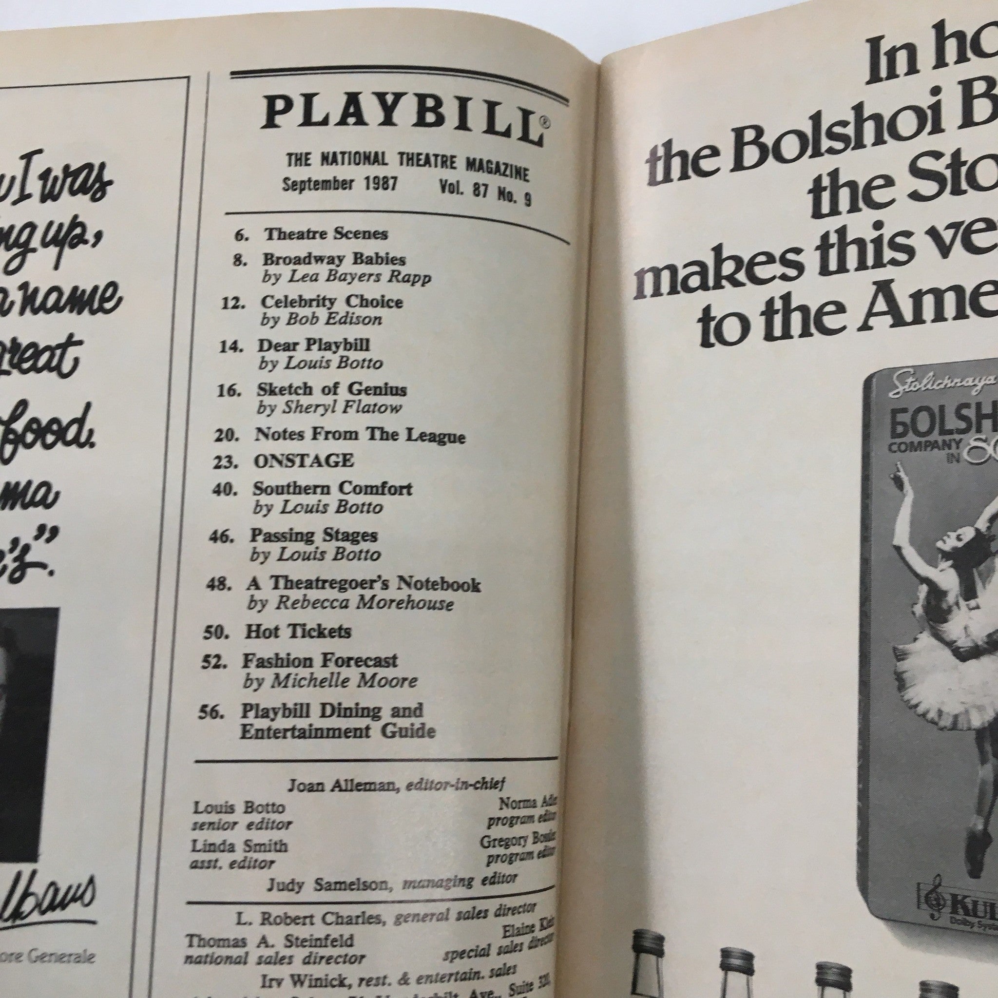 1987 Playbill Playhouse 91 Give My Redards to Broadway by Raymond Allen