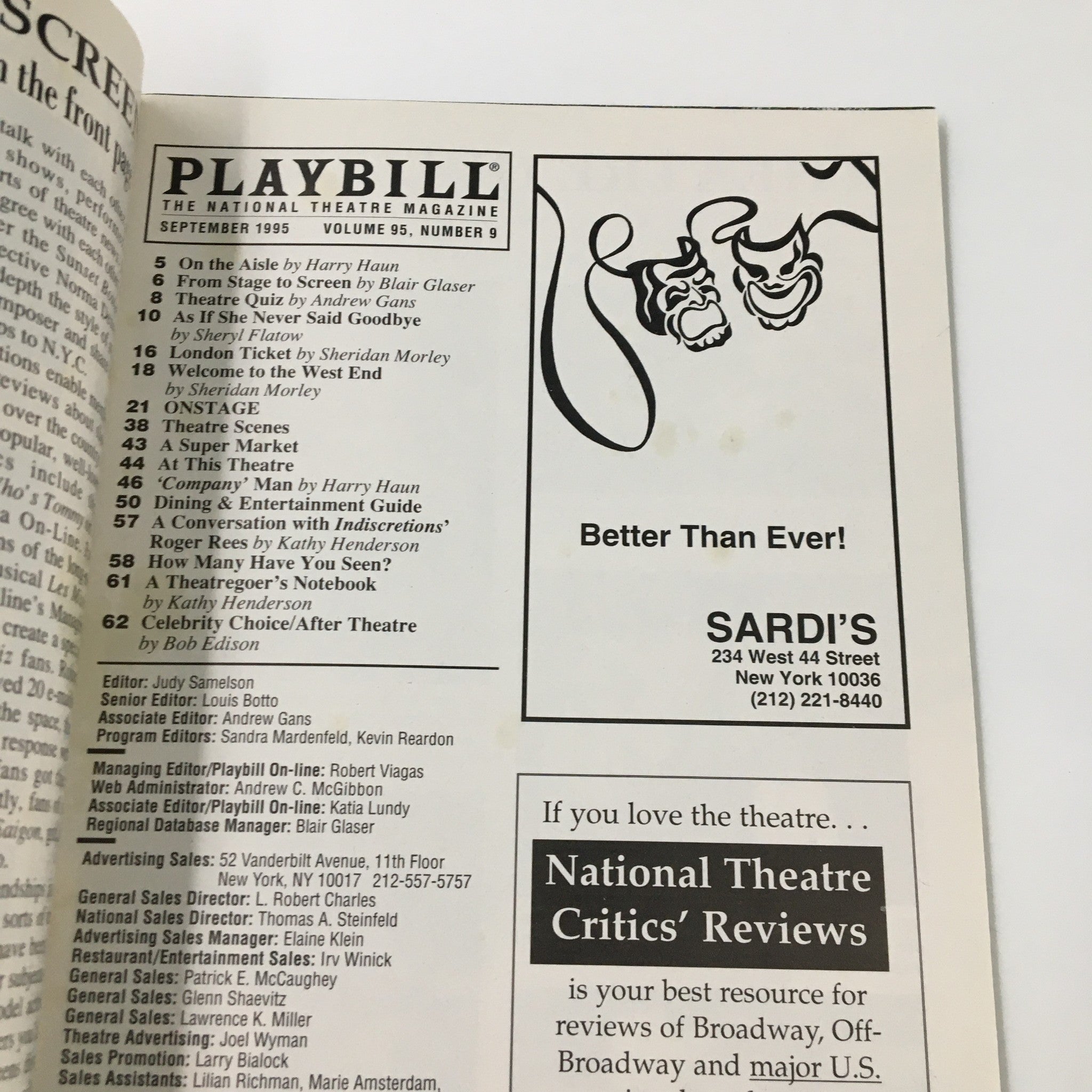 1995 Playbill Ethel Barrymore Theatre Kathleen Turner in Indiscretions