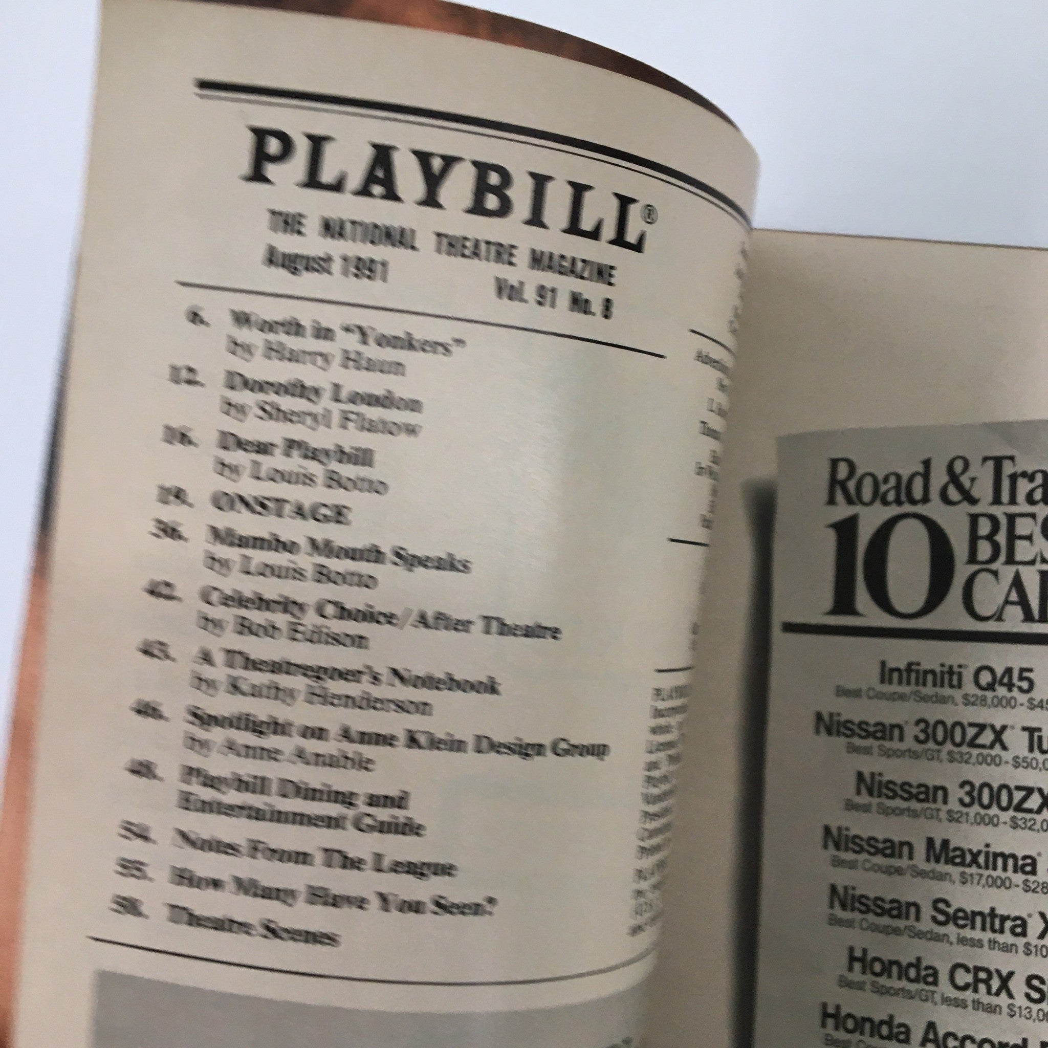 1991 Playbill Westside Theatre The World Goes 'Round The Songs of Kander & Ebb