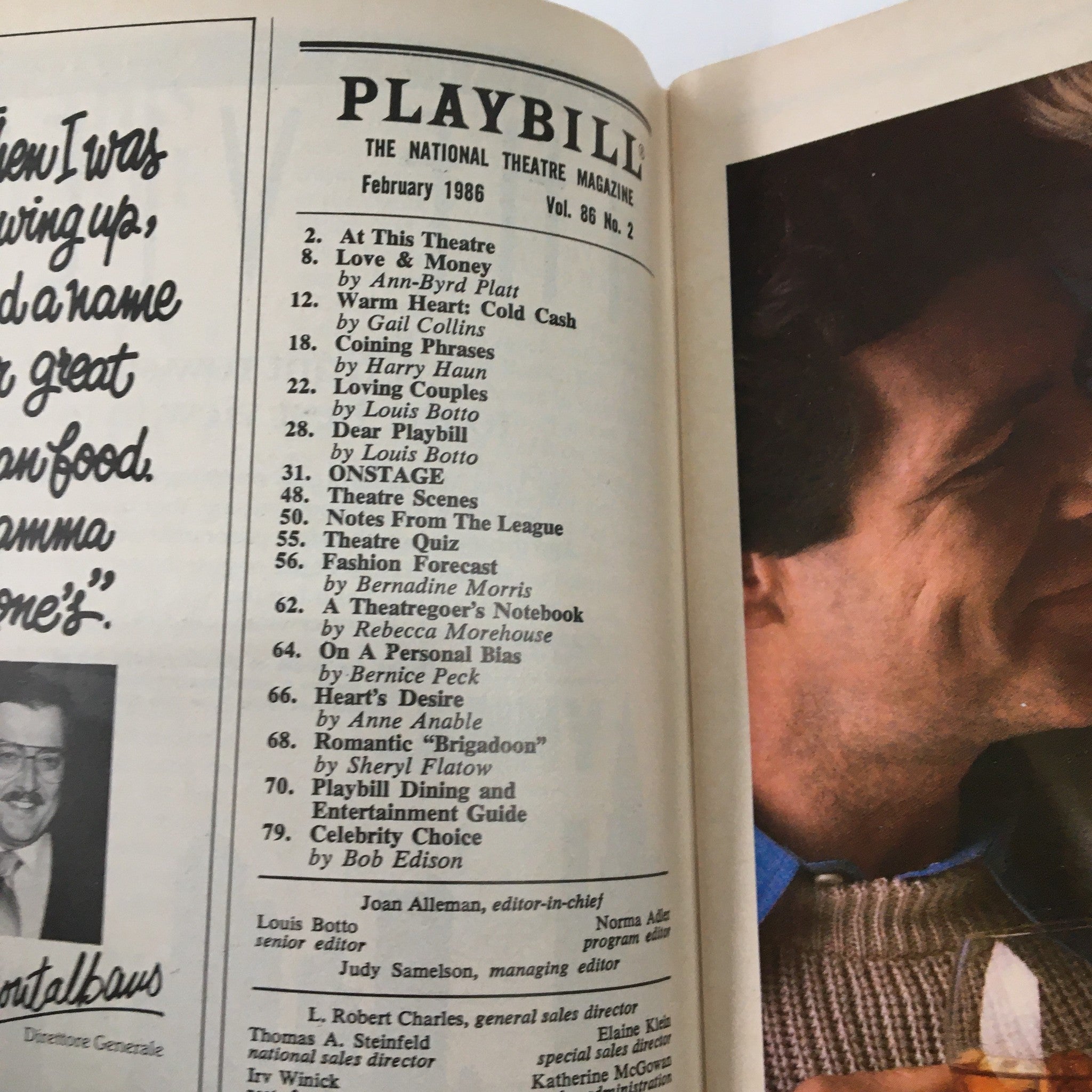 1986 Playbill Brooks Atkinson Theatre Glenn Close in Benefactors Michael Frayn