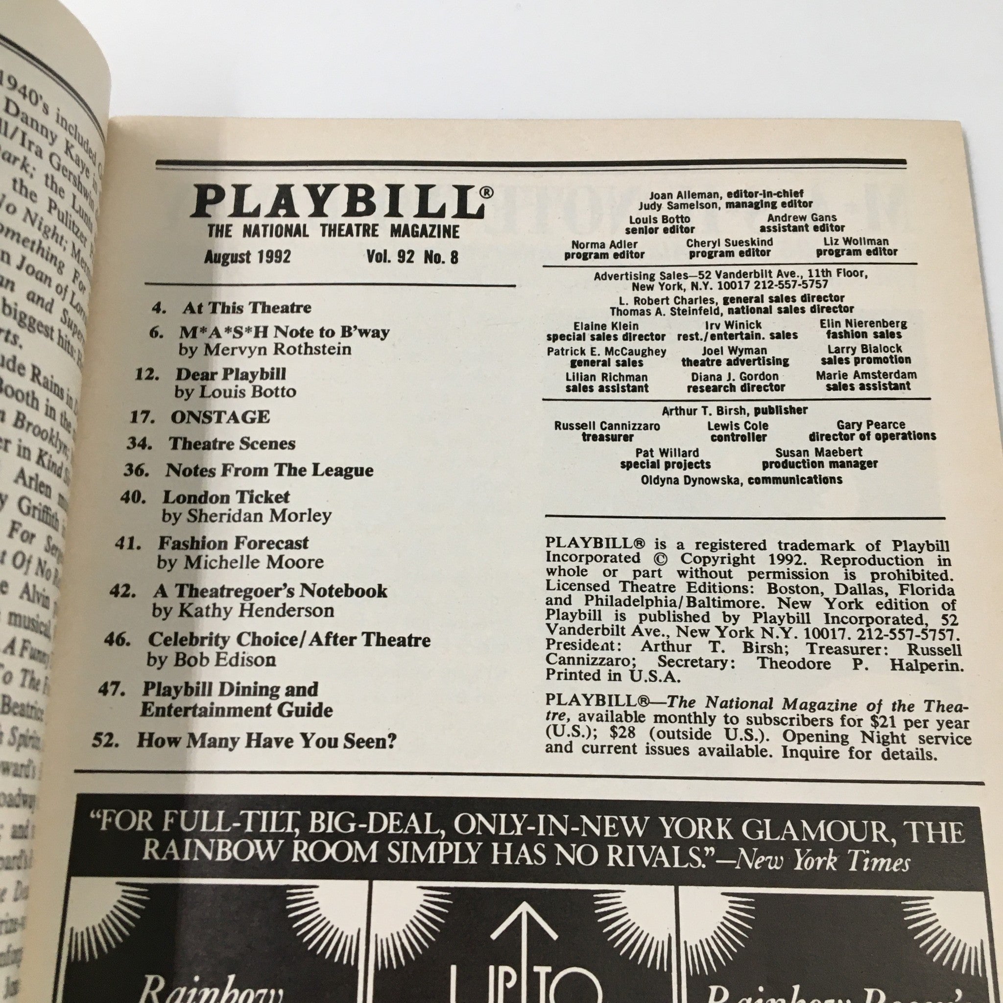 1992 Playbill Neil Simon Theatre Alan Alda in Neil Simmon's Jake's Women