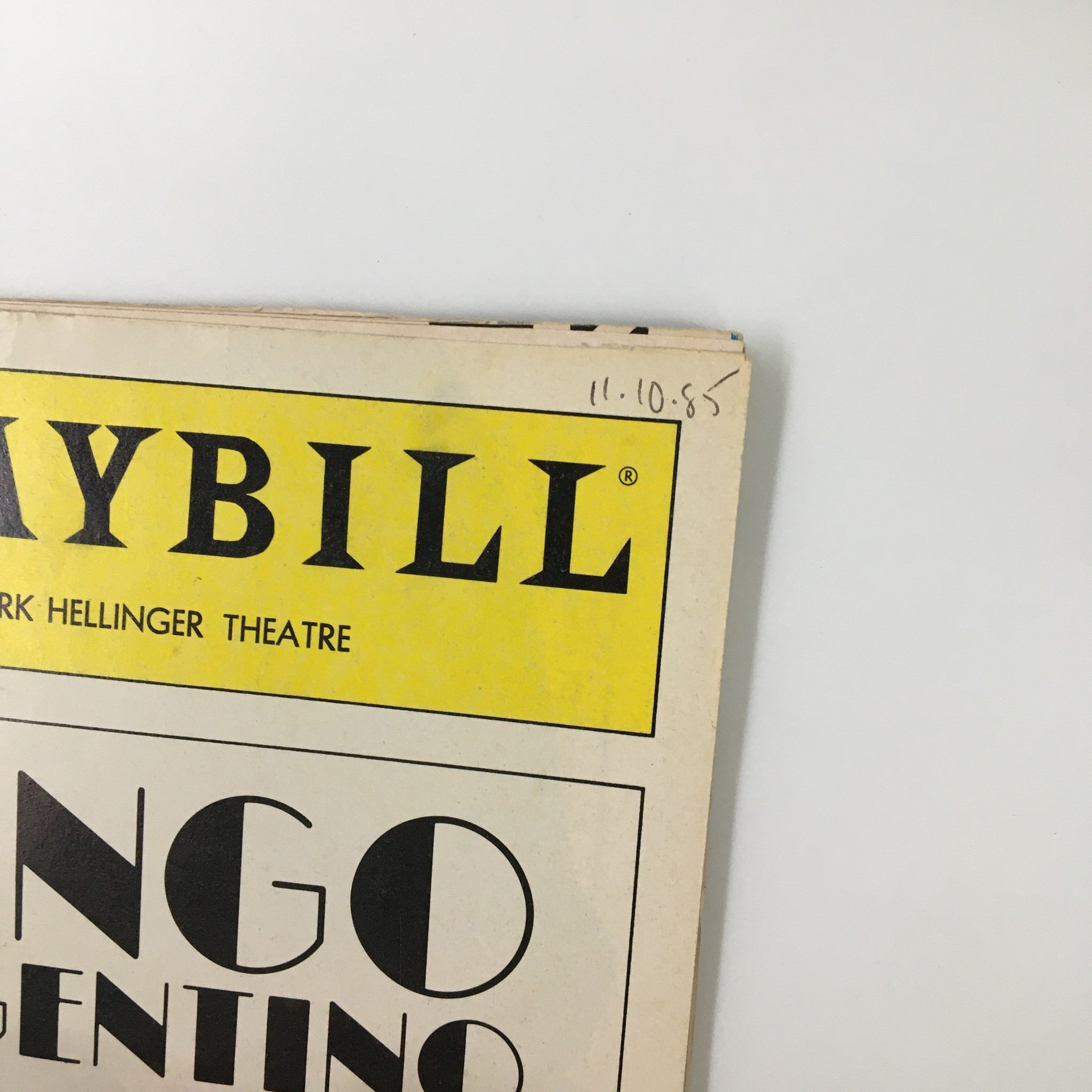 1985 Playbill Mark Hellinger Theatre Tango Argentino by Claudio Segovia