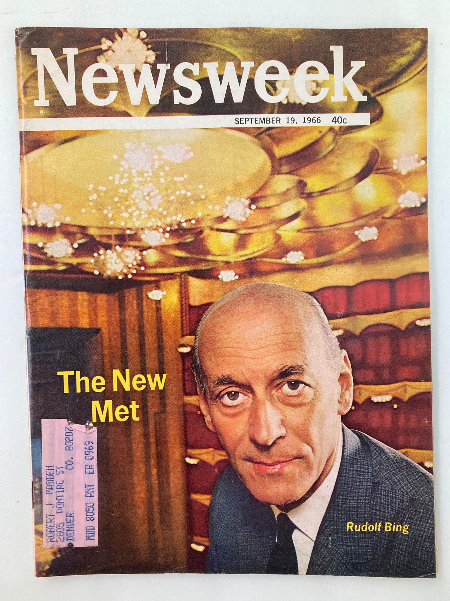 VTG Newsweek Magazine September 19 1966 Rudolf Bing The New Met