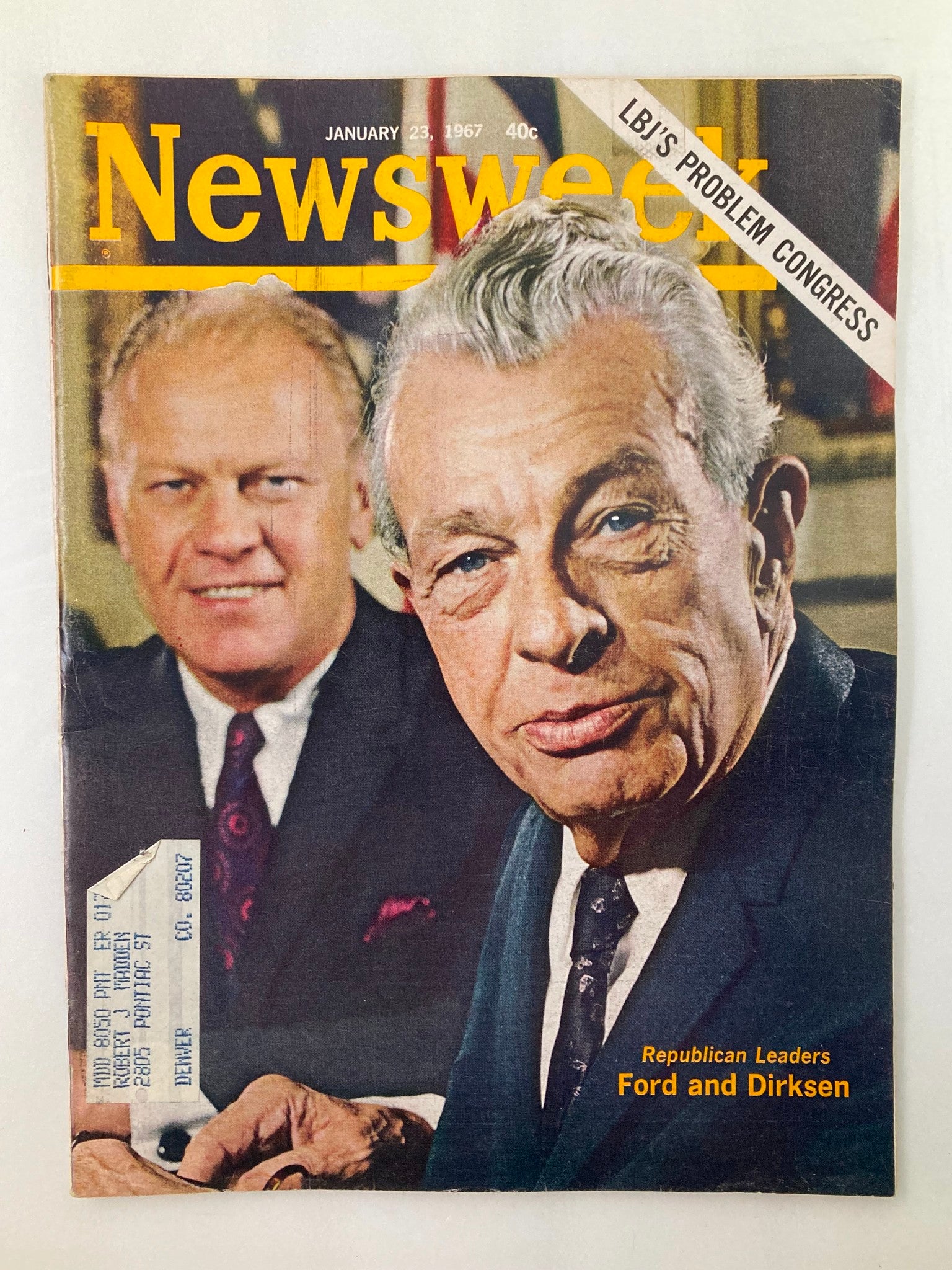 VTG Newsweek Magazine January 23 1967 Gerald Ford and Everett Dirksen