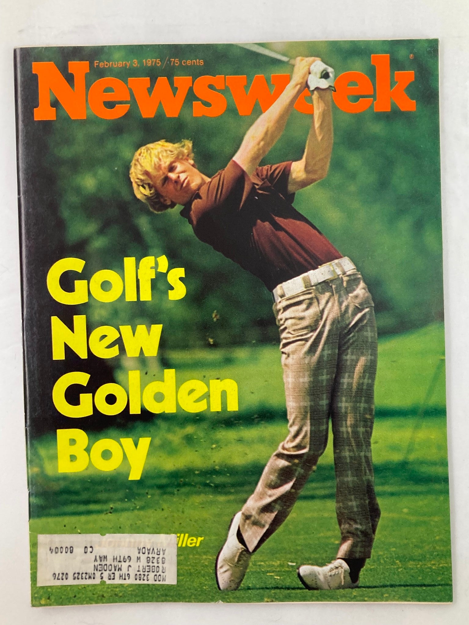 VTG Newsweek Magazine February 3 1975 Johnny Miller Golf's New Golden Boy