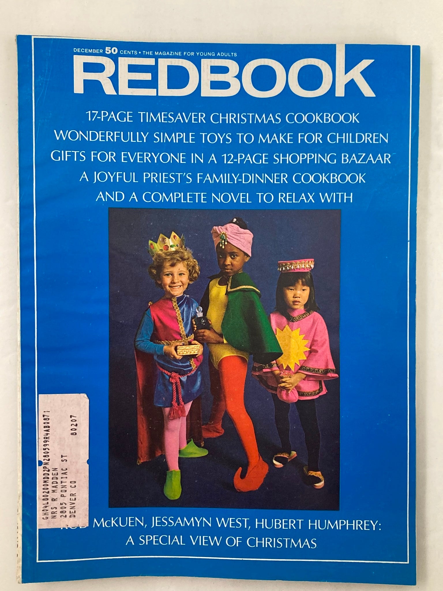 VTG Redbook Magazine December 1969 Rob McKuen, Jessamyn West & Hubert Humphrey