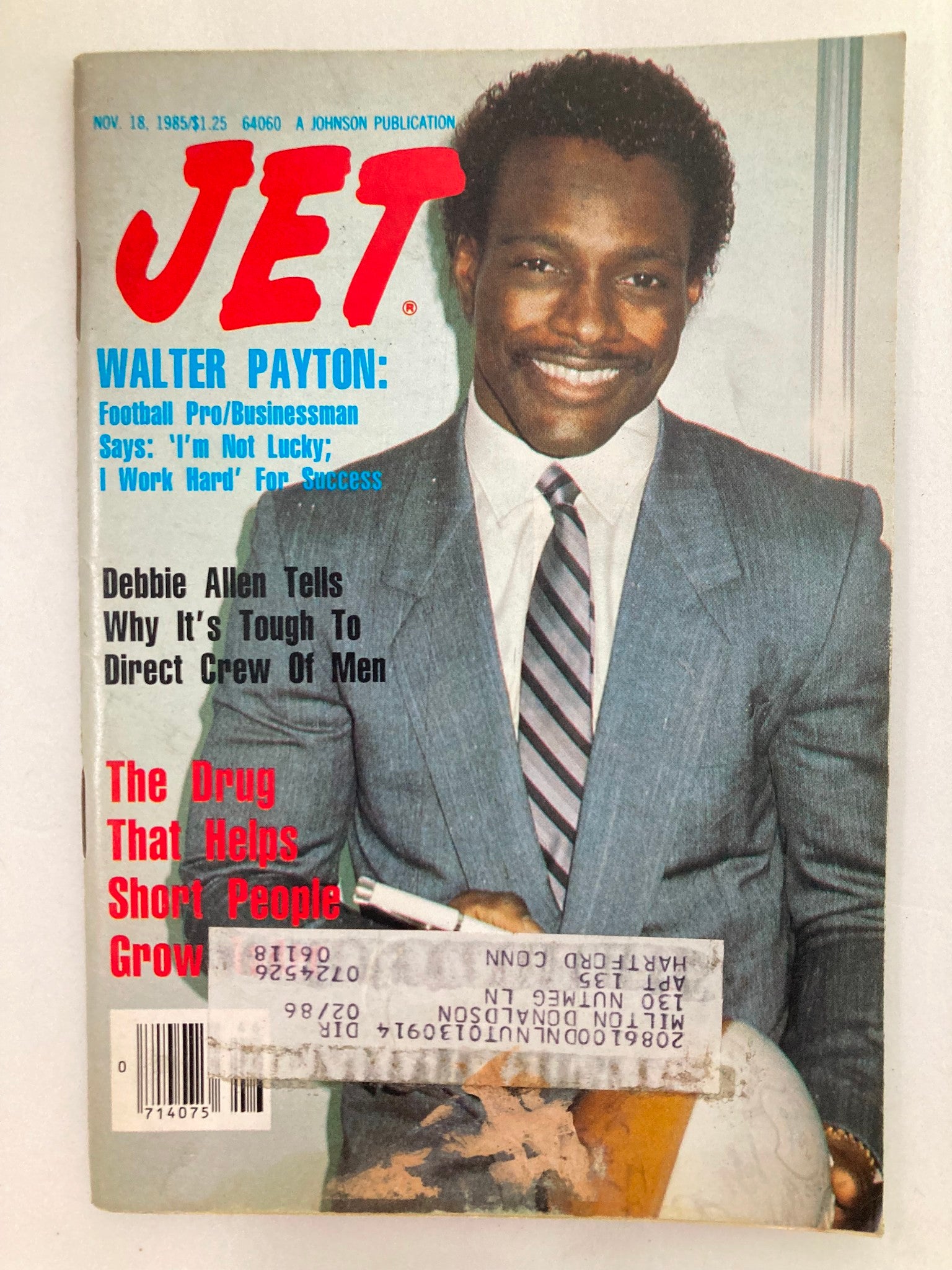 VTG Jet Magazine November 18 1985 Walter Payton and Debbie Allen