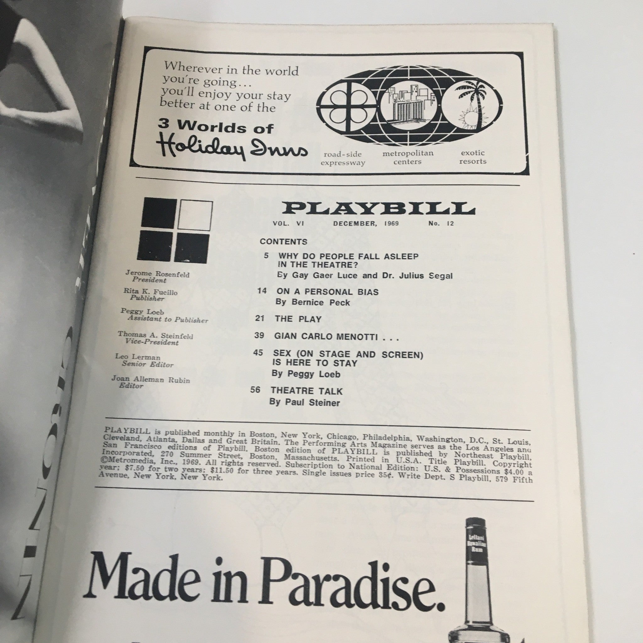 1969 Playbill The Colonial Theatre Darryl Hickman in George M by George Cohan