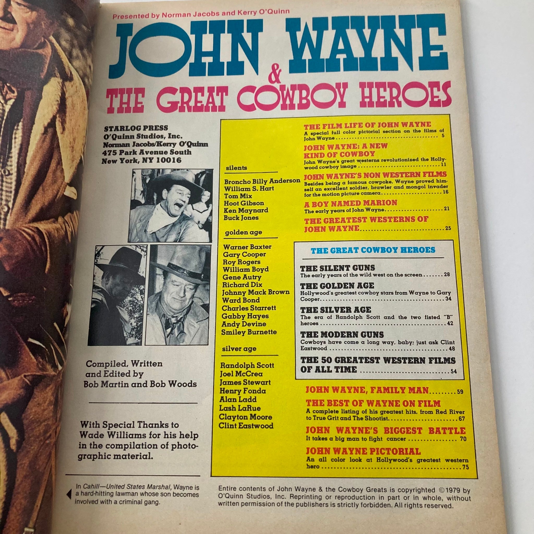 VTG 1979 John Wayne and The Great Cowboy Heroes Clint Eastwood No Label