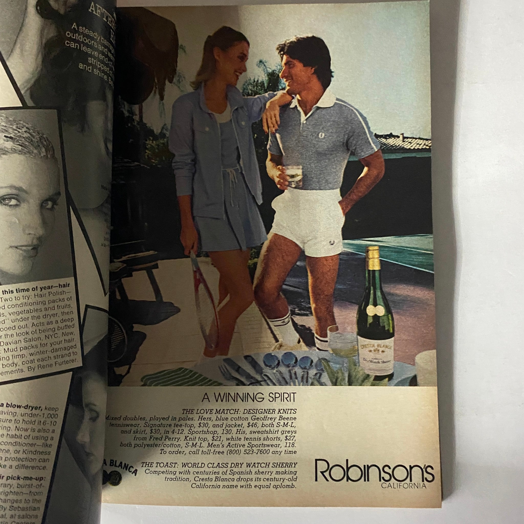 Fashion advertisement in Harper's Bazaar magazine March 1979 showcasing a stylish couple wearing designer outfits, promoting a casual spring look.
