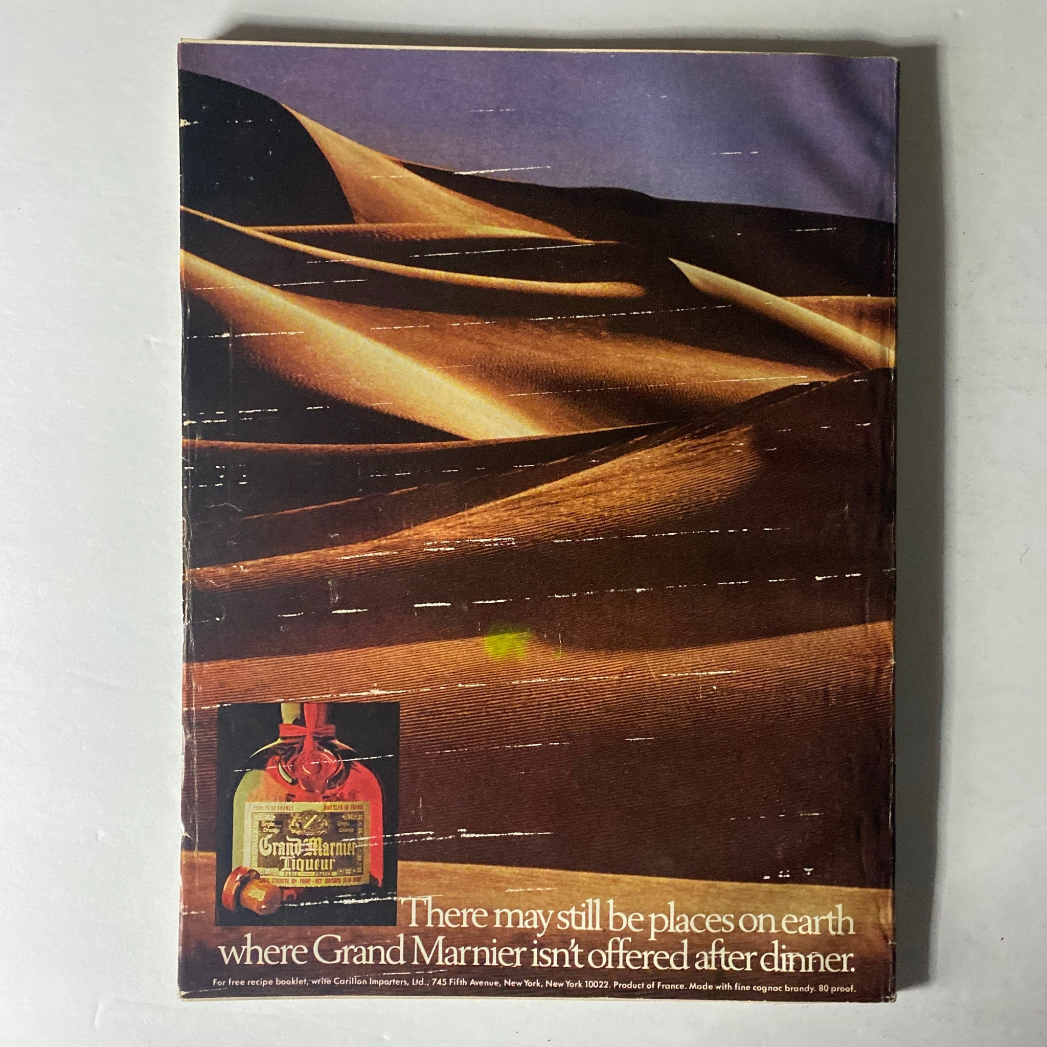 The back cover of Harper's Bazaar Magazine June 1978 featuring a dramatic photograph of sand dunes and an advertisement for Grand Marnier, reflecting the vintage design aesthetics of the era.