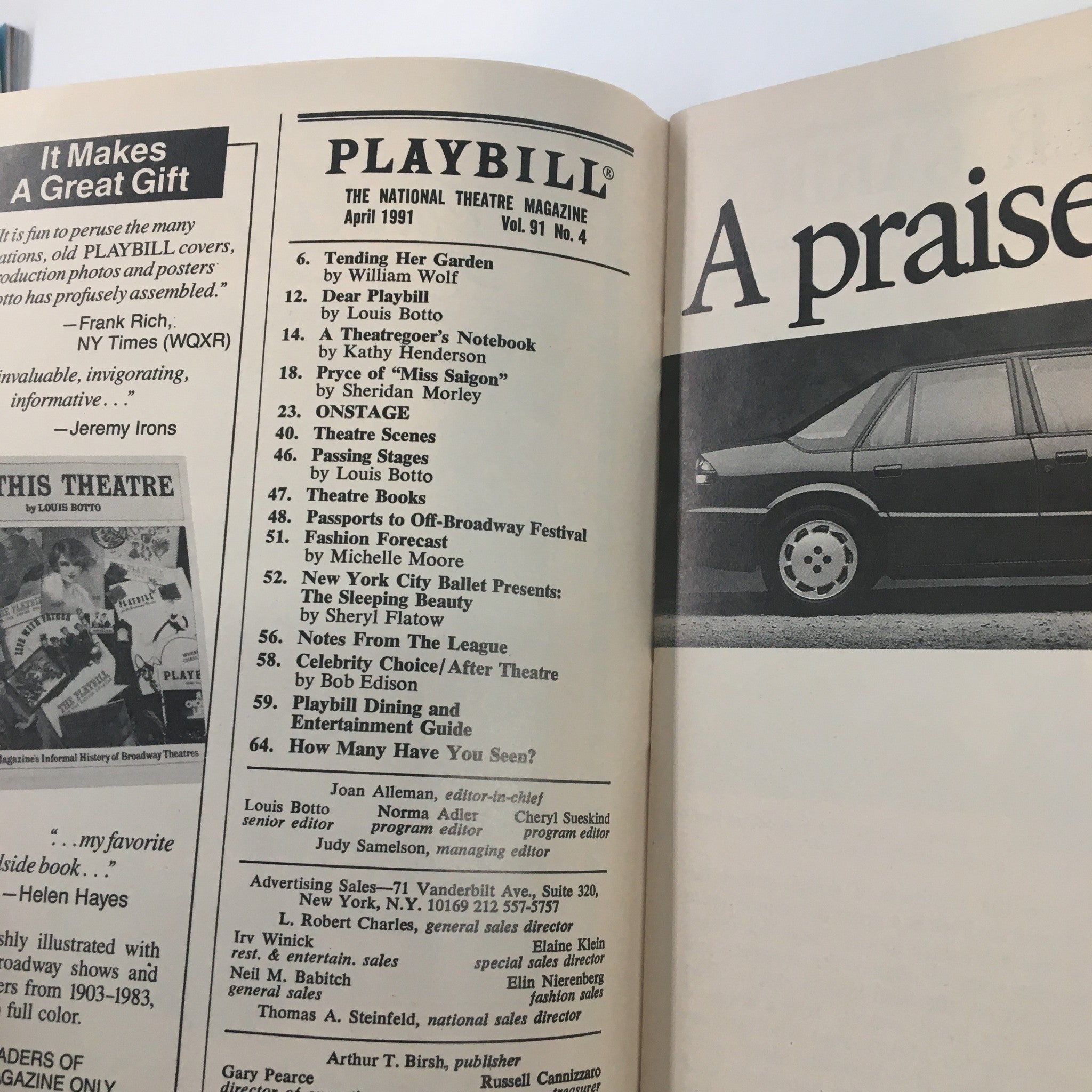 1991 Playbill The Palace Theatre Keith Carradine in The Will Rogers Follies