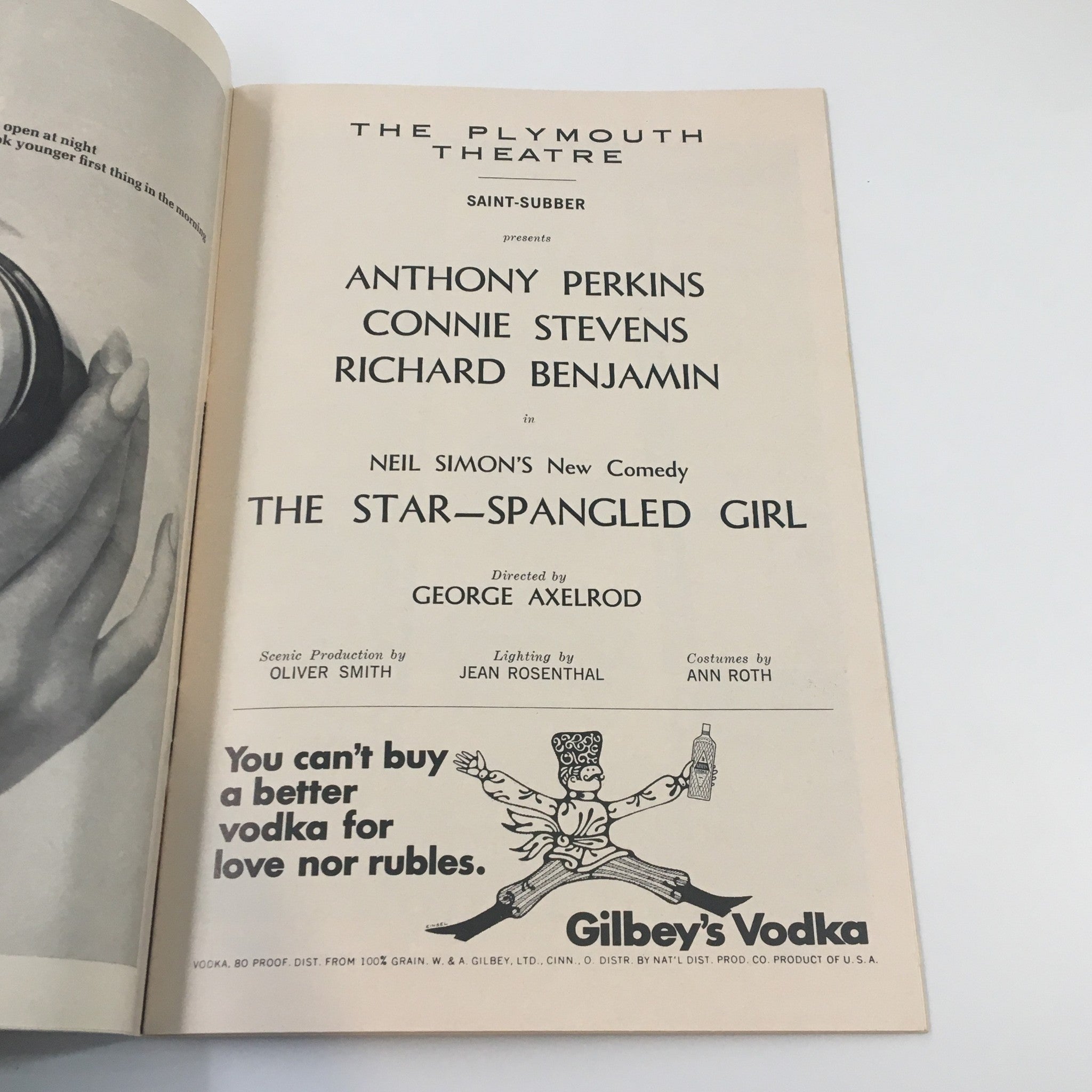 1966 Playbill The Plymouth Theatre Anthony Perkins in The Star-Spangled Girl