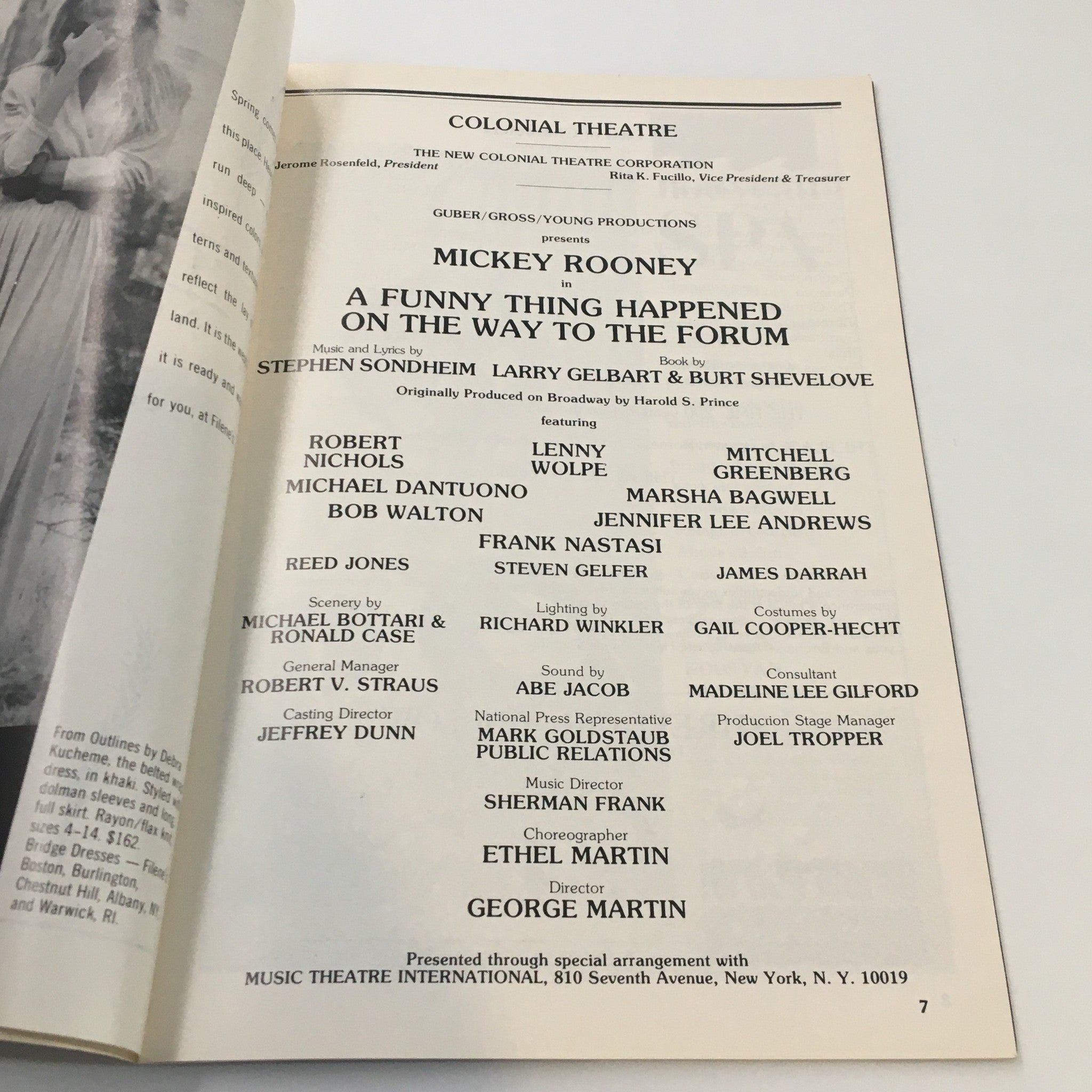 1987 Playbill Mickey Rooney in A Funny Thing Happened On The Way To The Forum